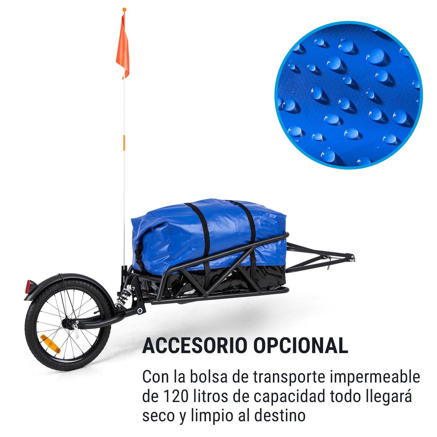 Follower Remolque de bicicleta con rueda de 16" Peso de carga 35 kg Negro 