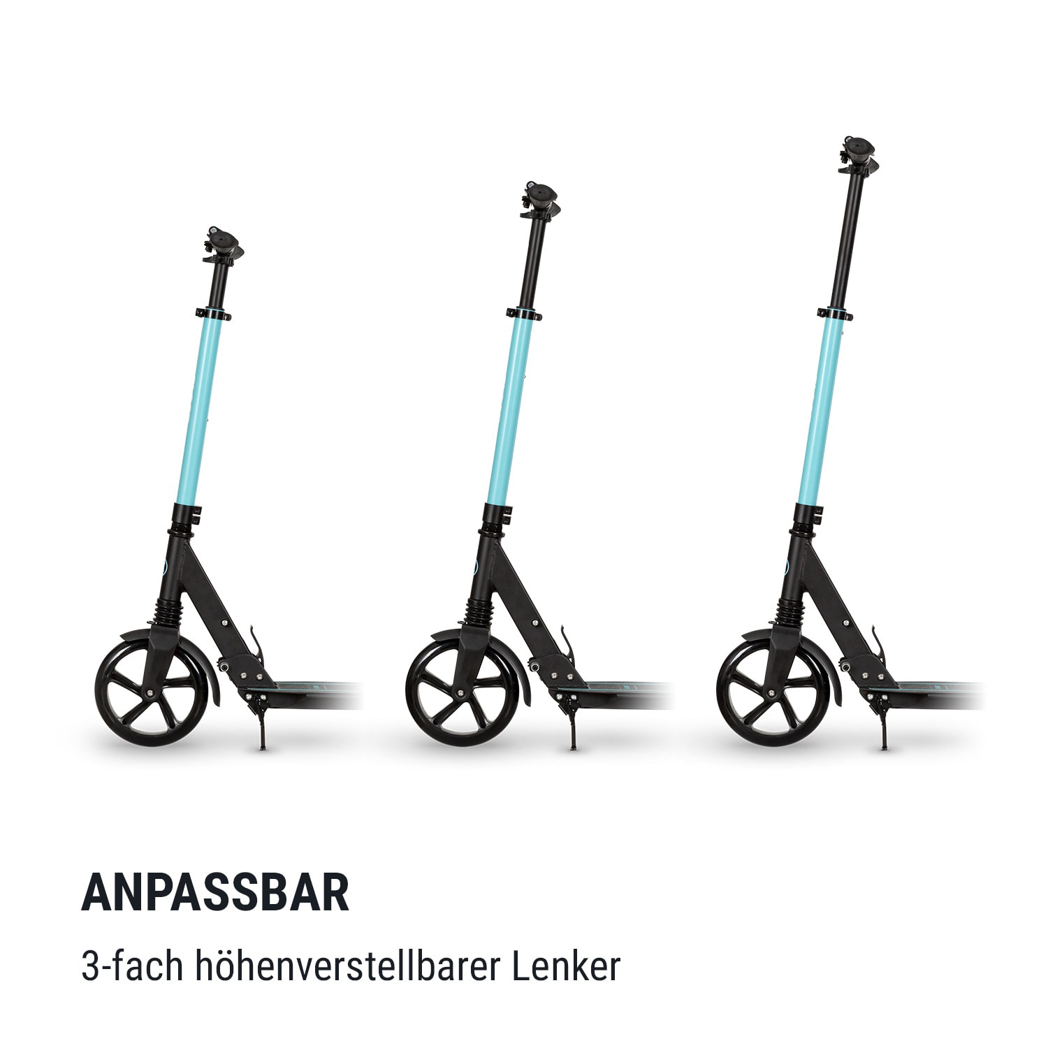 Float Kickscooter 200mm PU-Räder ABEC 7 AS-Soft Grips 1-Click-System 
