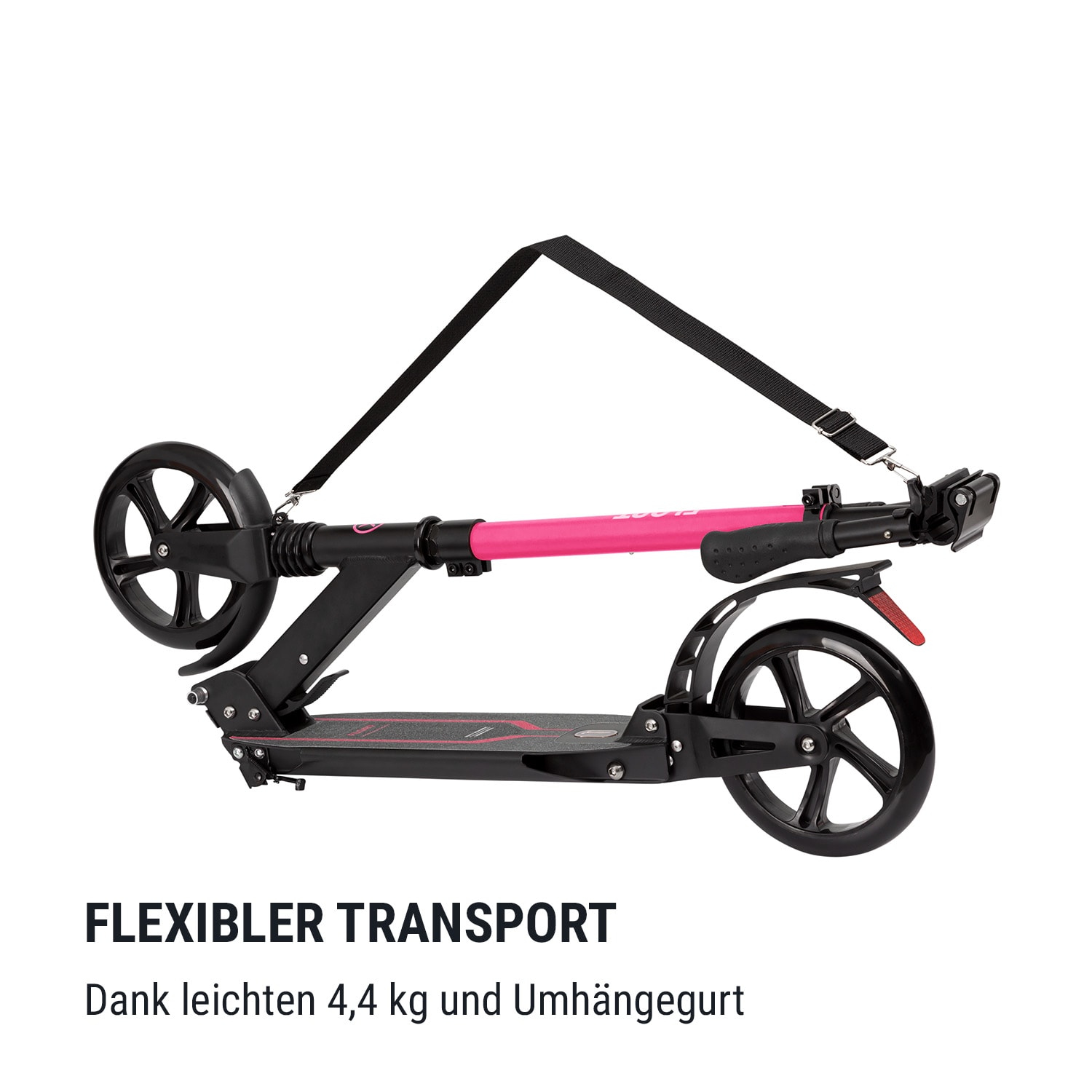 Float Kickscooter 200mm PU-Räder ABEC 7 AS-Soft Grips 1-Click-System Schwarz