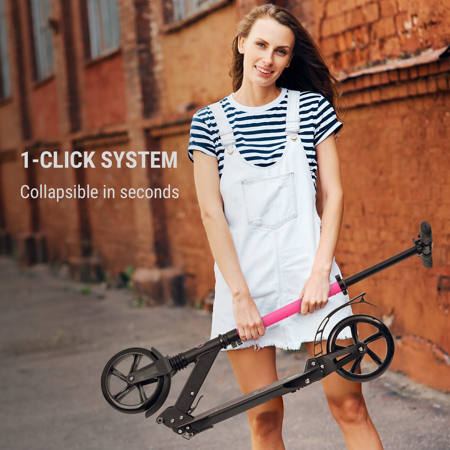 Float step 200 mm PU-wielen ABEC 7 AS-soft grips magenta Zwart