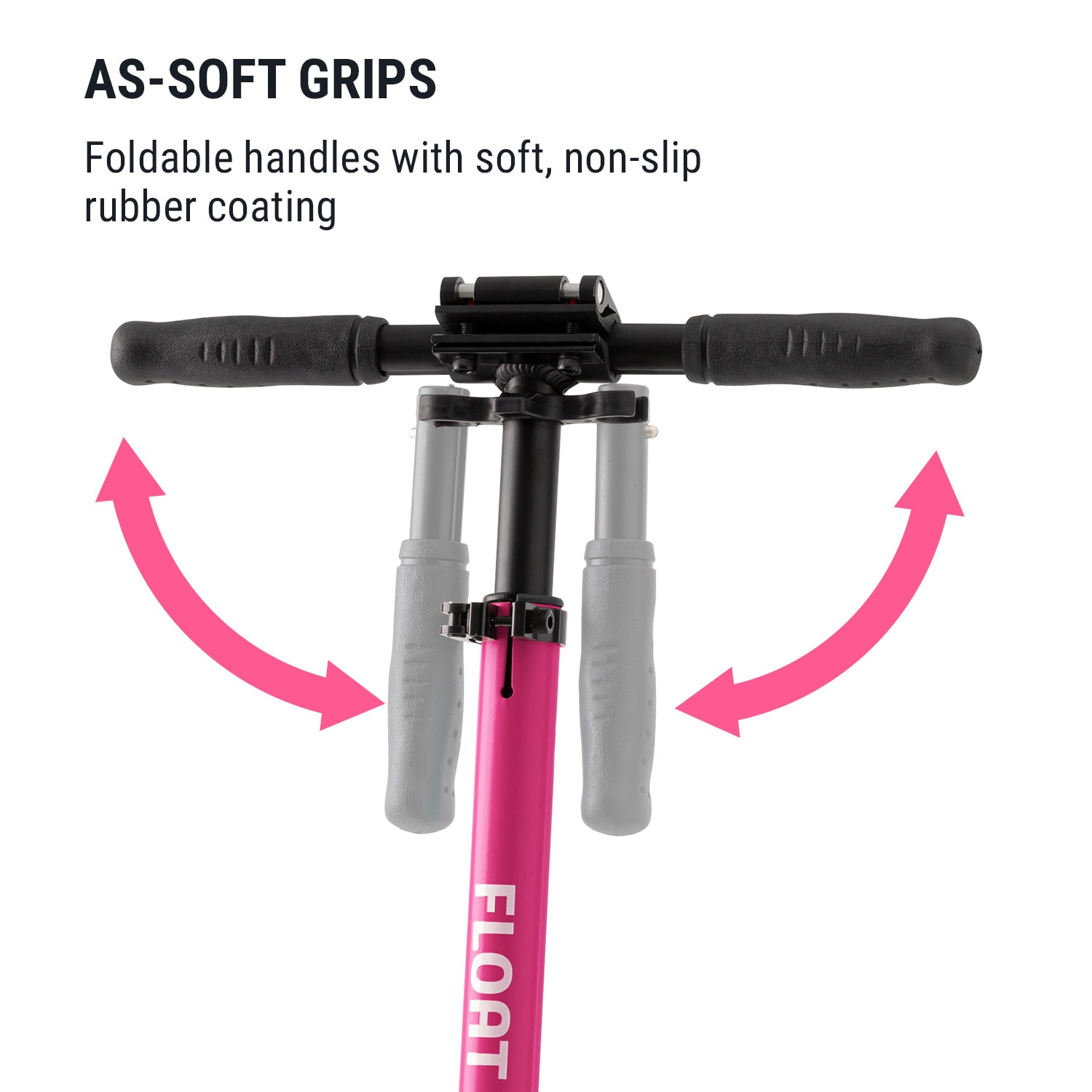 Float step 200 mm PU-wielen ABEC 7 AS-soft grips magenta Zwart