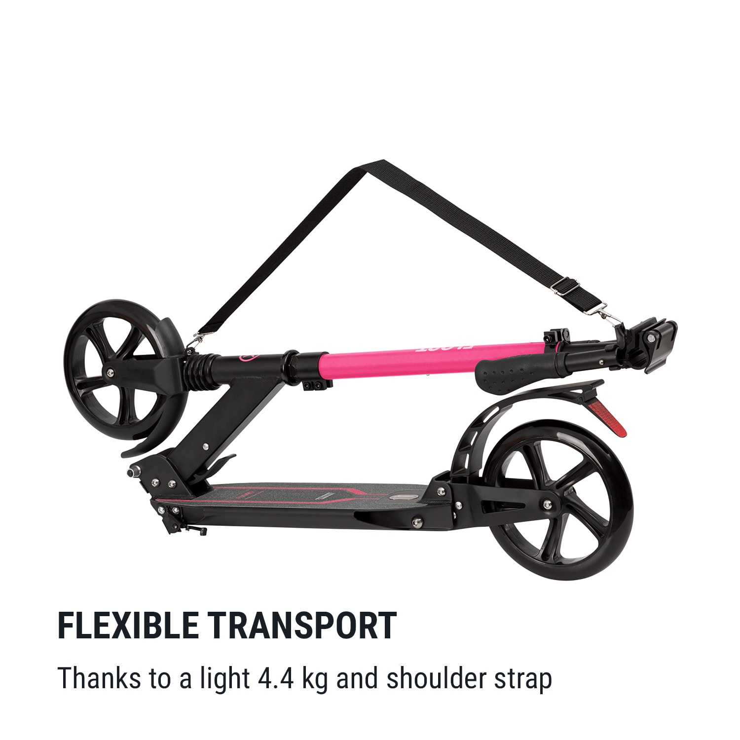 Float step 200 mm PU-wielen ABEC 7 AS-soft grips magenta Zwart