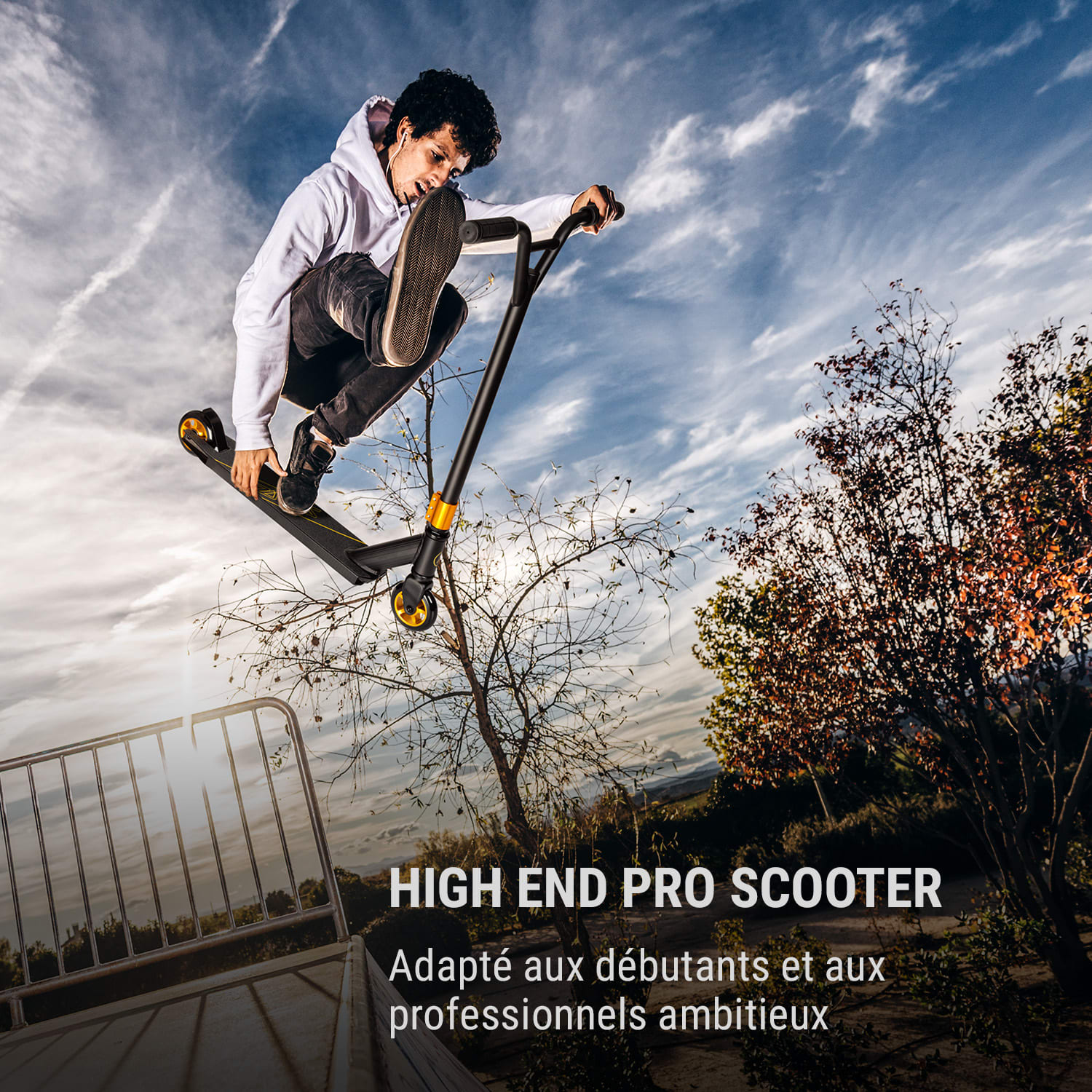 Stuntz kickscooter aluminium PU-wielen ABEC 7 kogellagers goud 