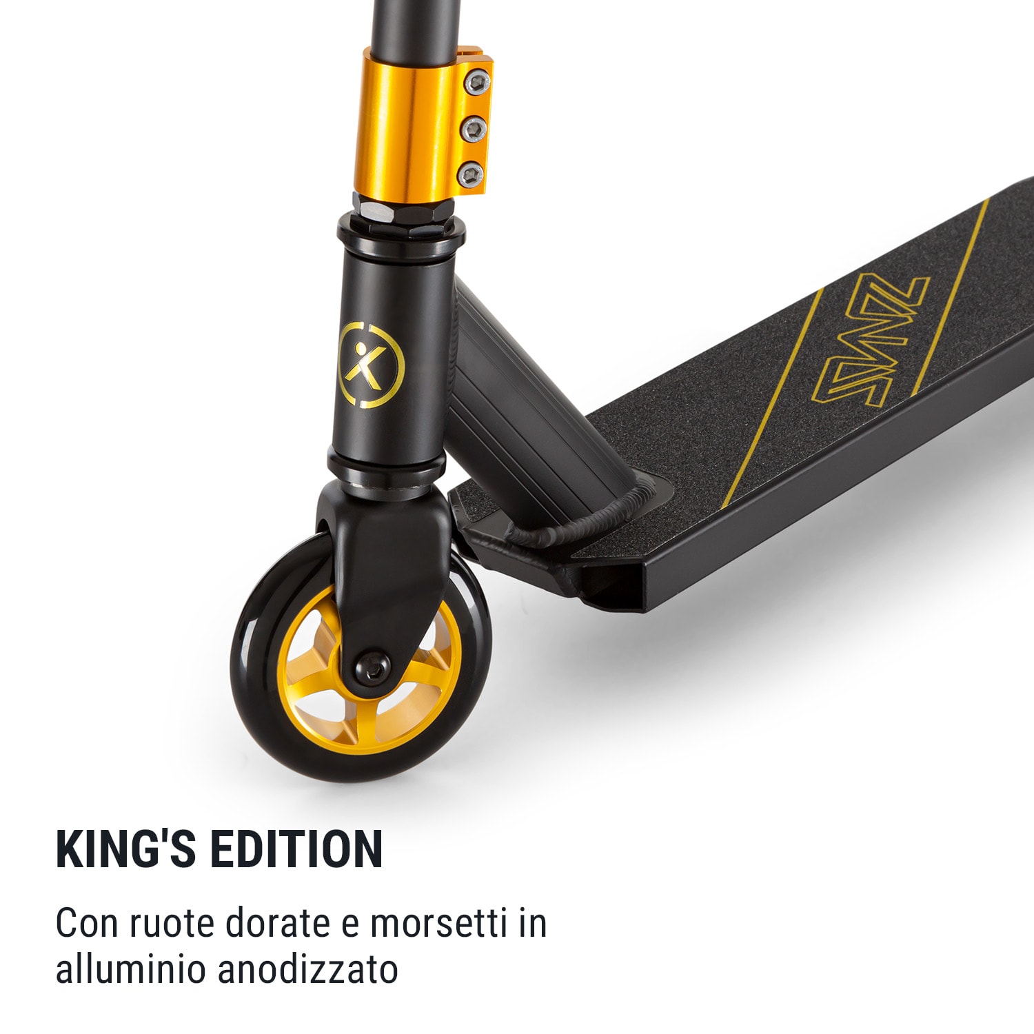 Stuntz Monopattino Alluminio Ruote PU Cuscinetti ABEC 7 oro 