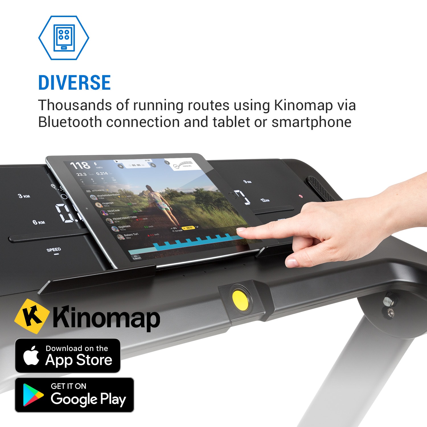 Infinity Edge, běžecký pás, 1,5 HP, Bluetooth, LED dotykový displej, černý 