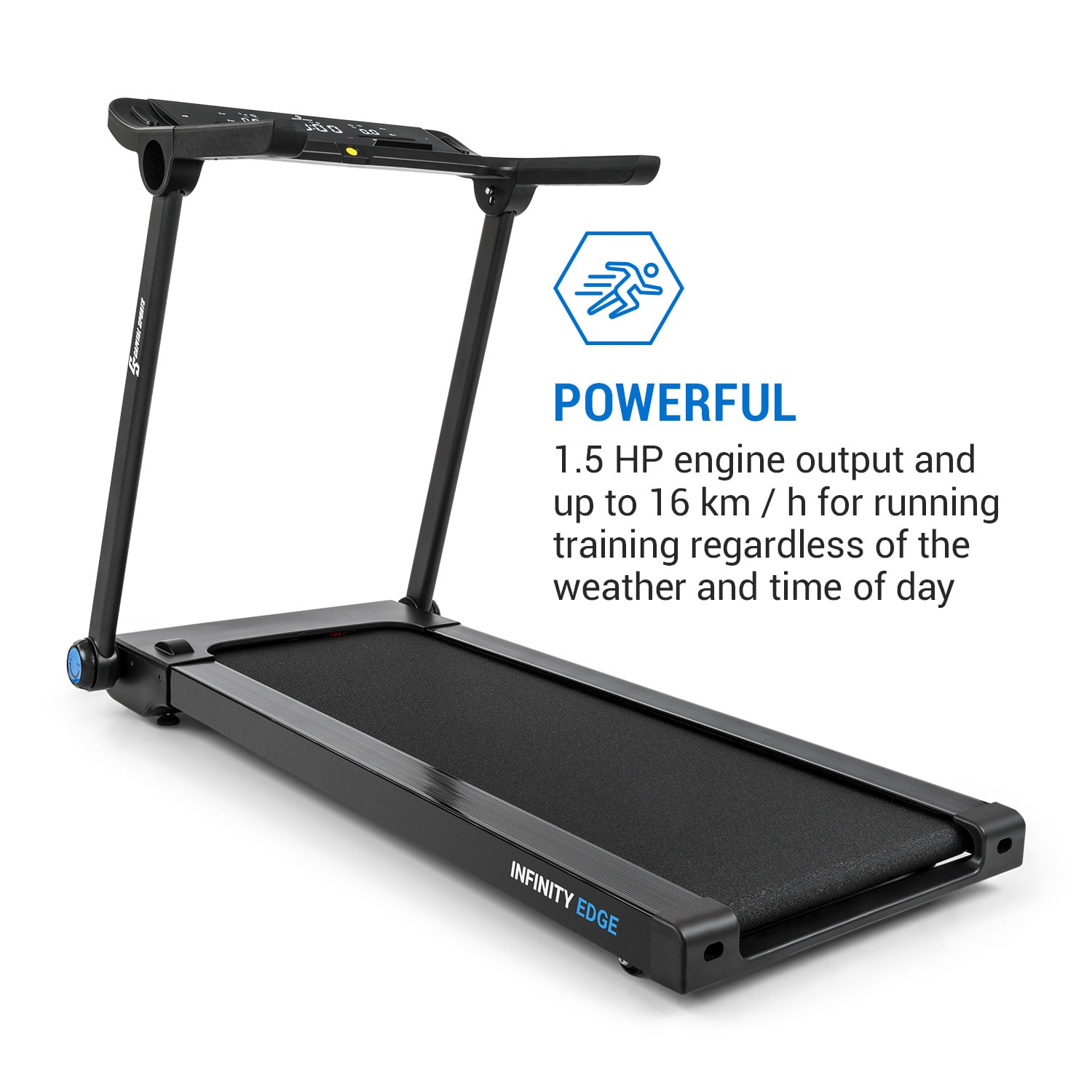 Infinity Edge, běžecký pás, 1,5 HP, Bluetooth, LED dotykový displej, černý 