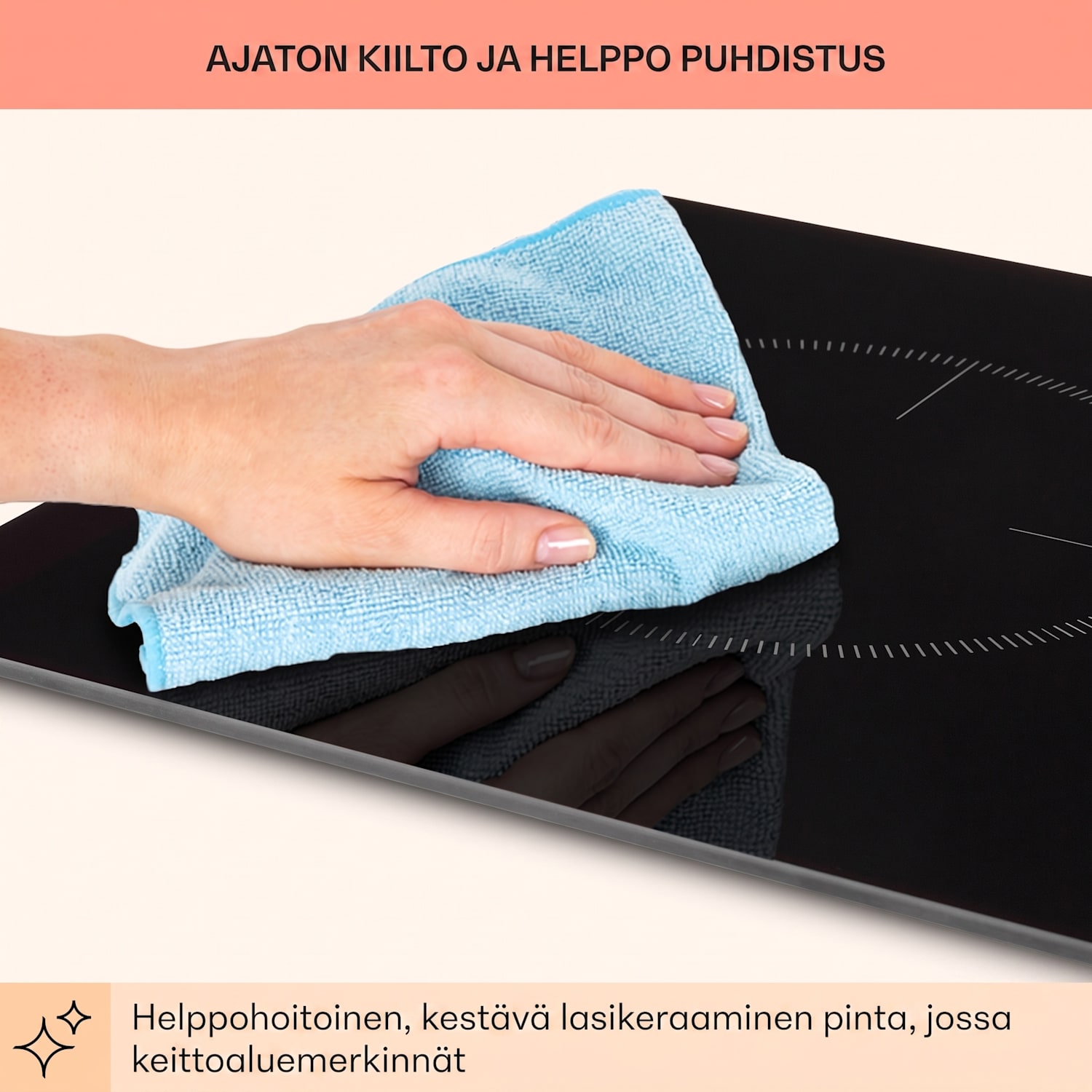 Kochheld -kaksoisinduktioliesi 2900 W kiertosäädin lasi musta 30 cm | Kiiltävä | Musta