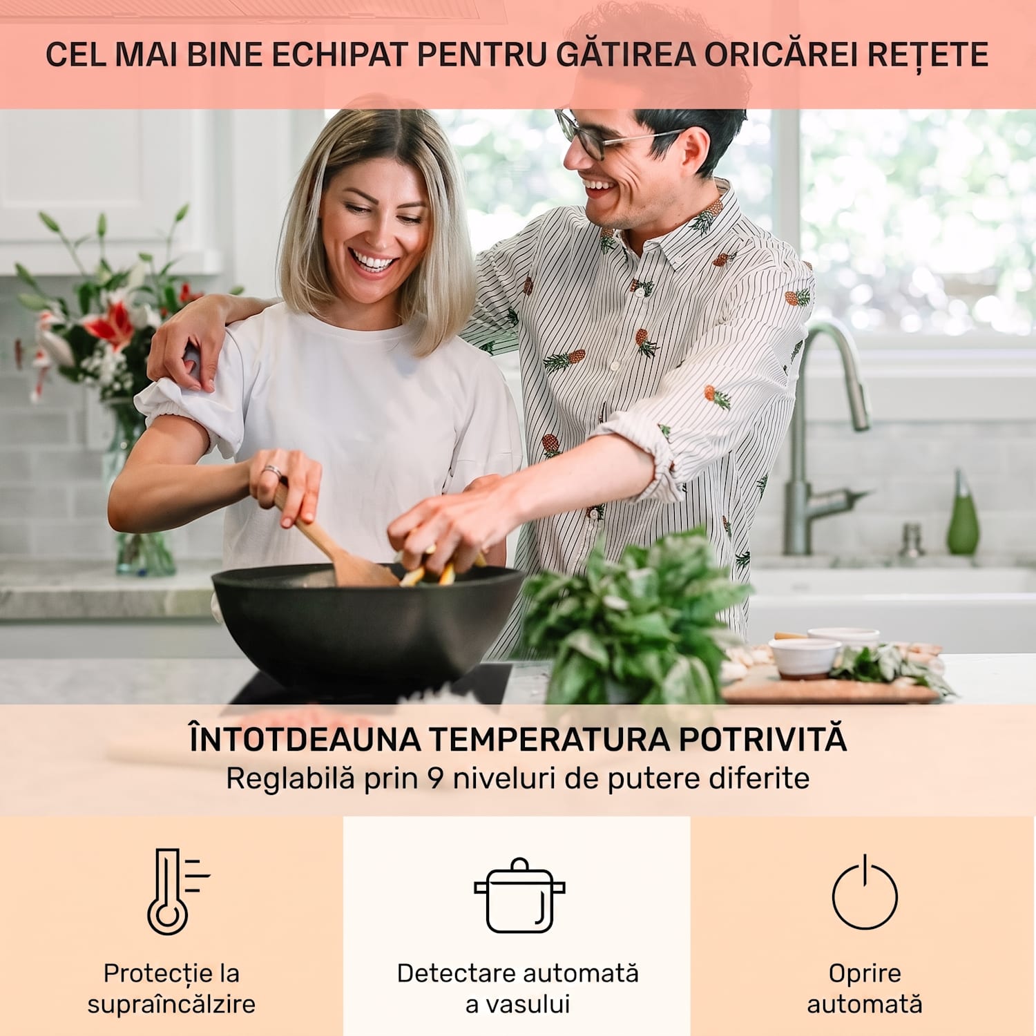 Kochheld, plită cu inducție cu 2 zone, 2900 W, butoane rotative, sticla, negru 2