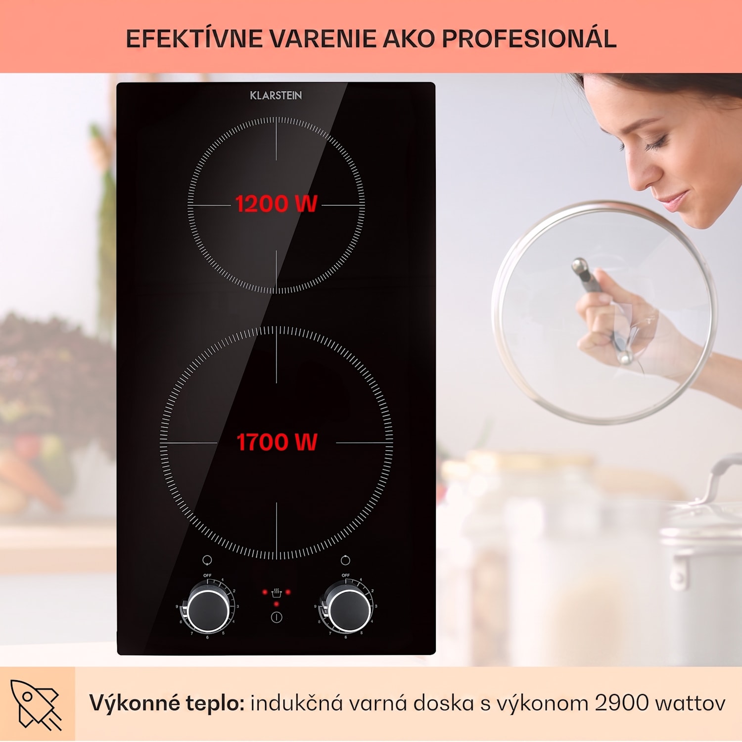 Kochheld, indukčná varná doska, 2900 W, 2 zóny, otočné regulátory, sklo, čierna 2