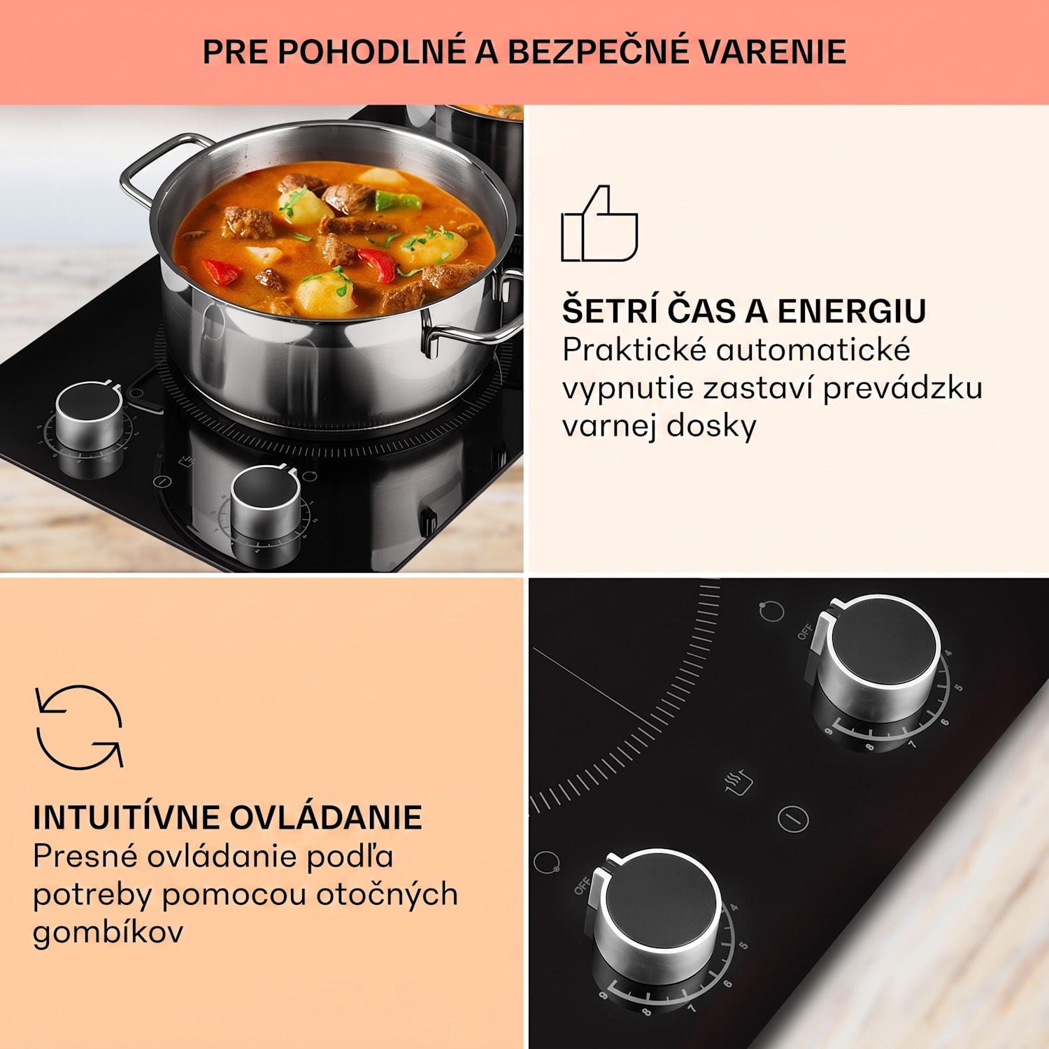 Kochheld, indukčná varná doska, 2900 W, 2 zóny, otočné regulátory, sklo, čierna 2
