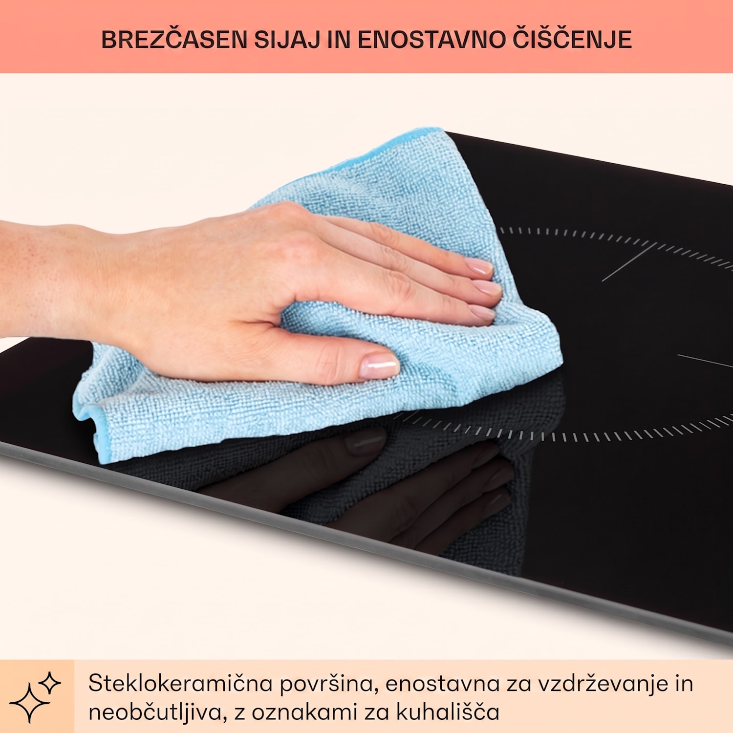 Kochheld, dvojna indukcijska kuhalna plošča, 2900 W, vrtljivi regulatorji, steklo, črna 2
