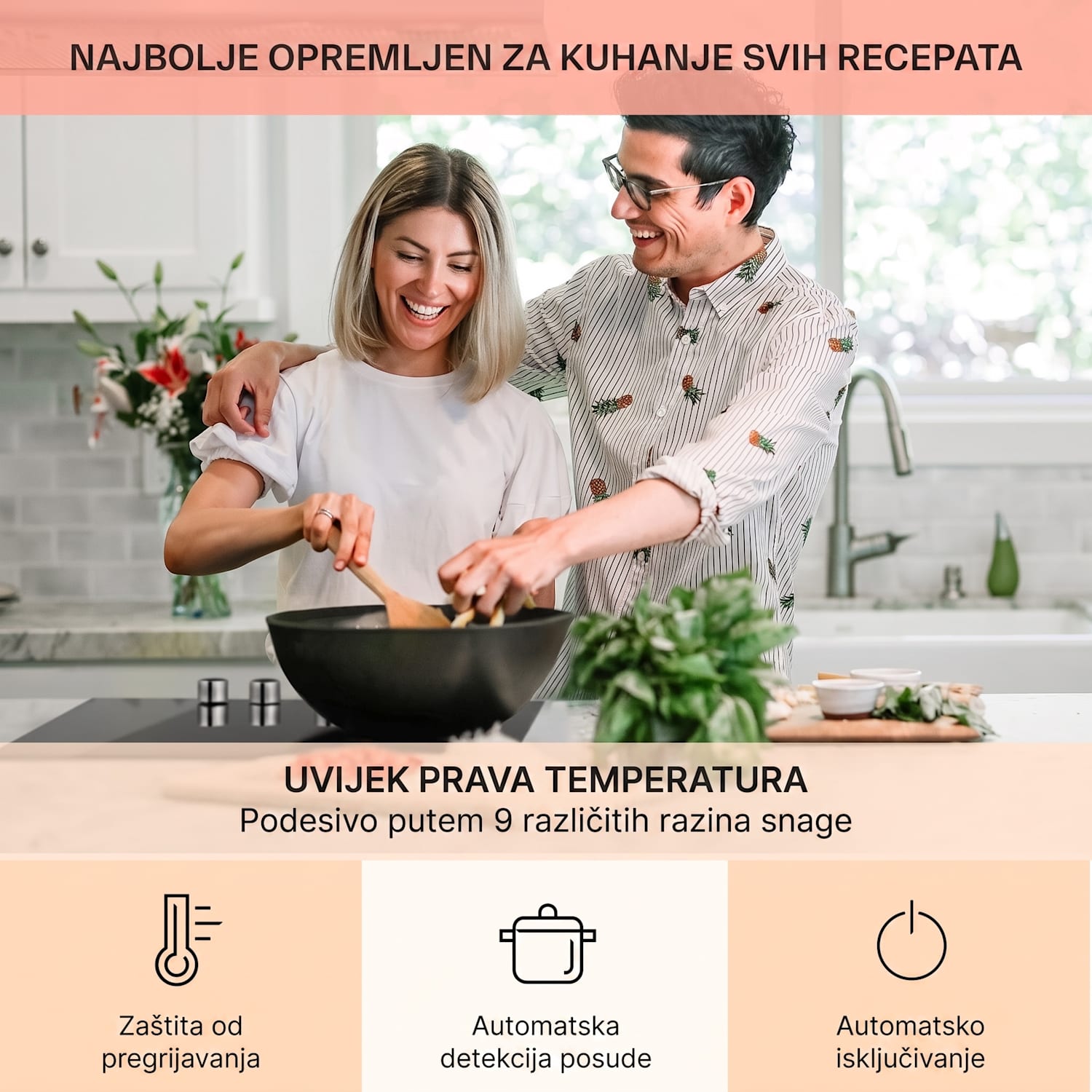 Kochheld, 4-zonska indukcijska ploča, 6000 W, rotacijski regulatori, staklo, crna 4
