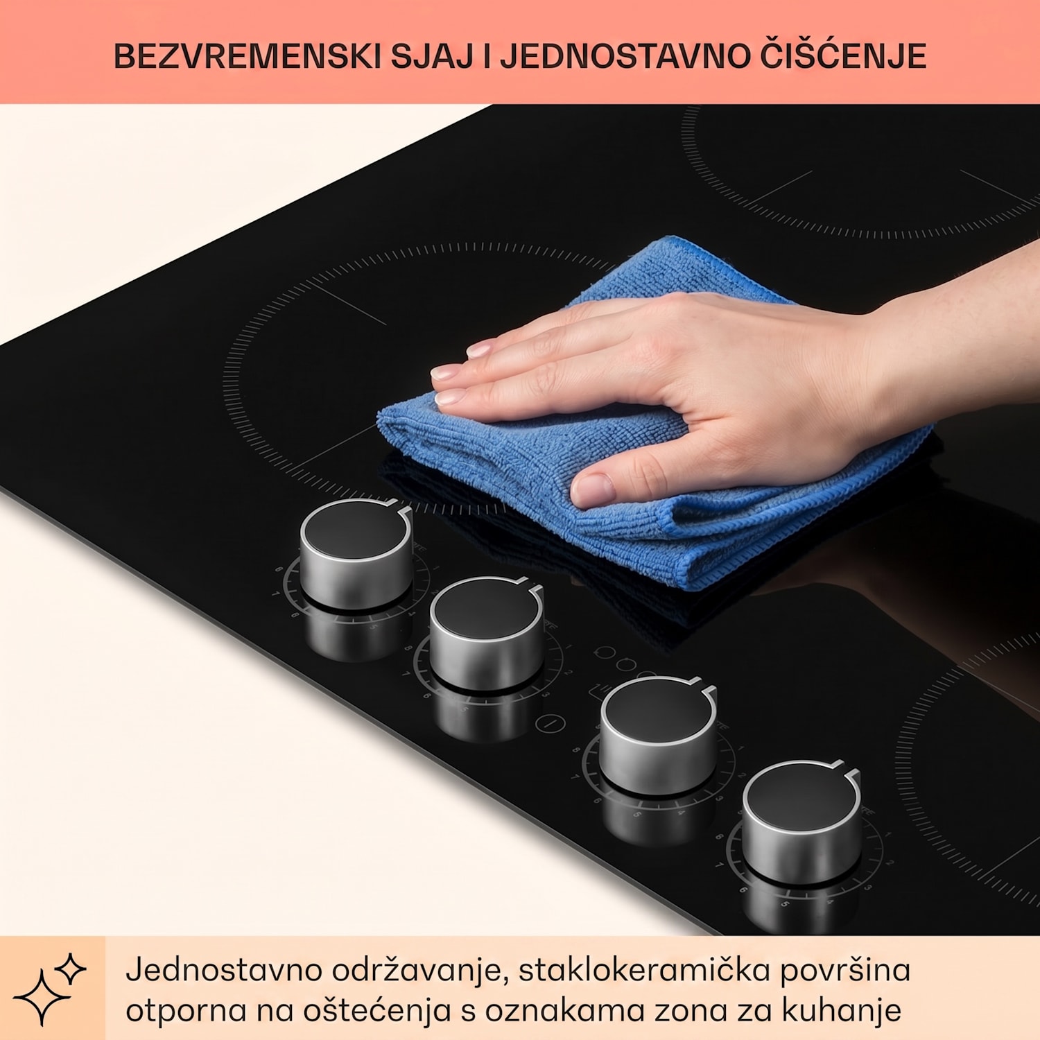 Kochheld, 4-zonska indukcijska ploča, 6000 W, rotacijski regulatori, staklo, crna 4