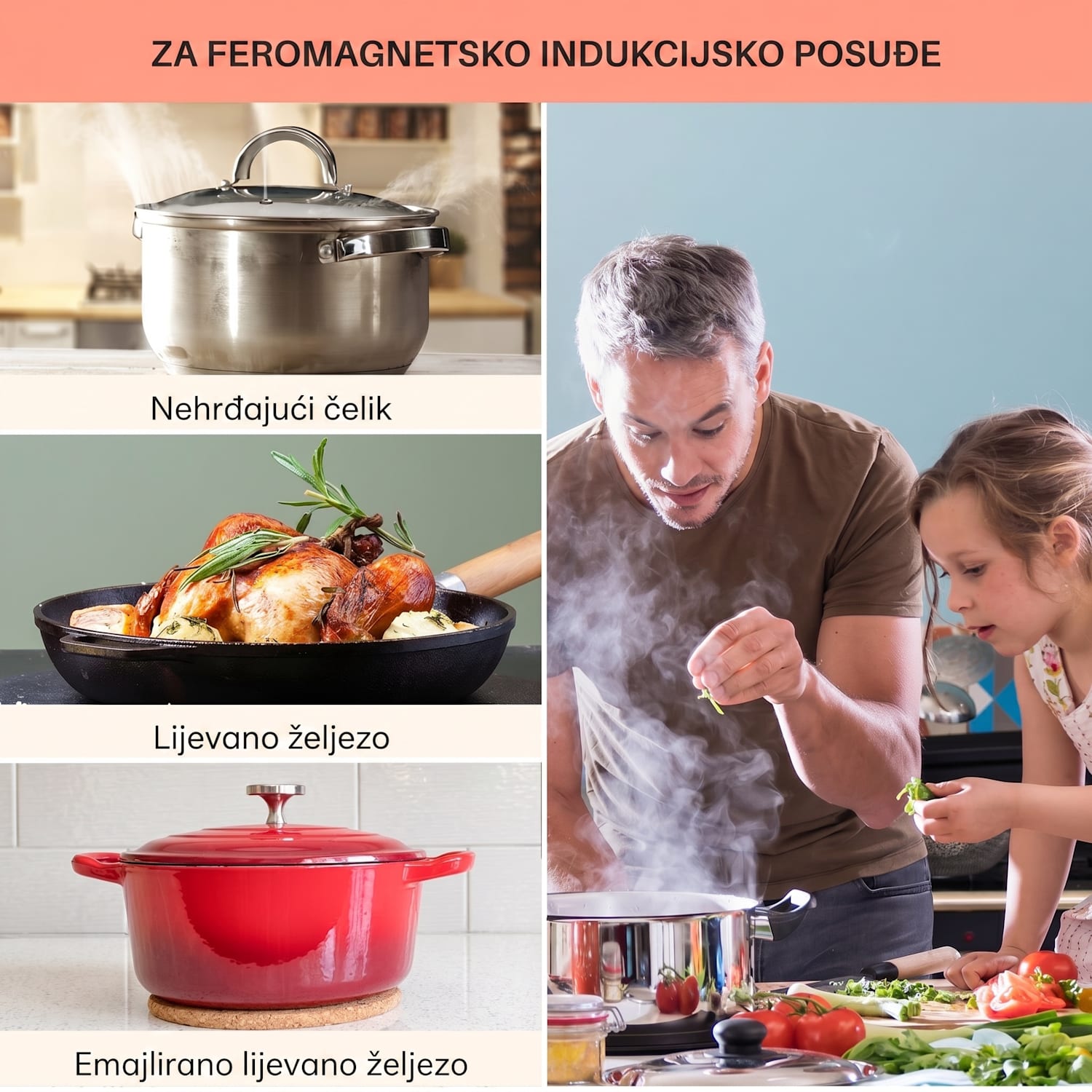 Virtuosa EcoAdapt, indukcijska ploča za kuhanje, 4 zone, 7200 W, staklo, crna 