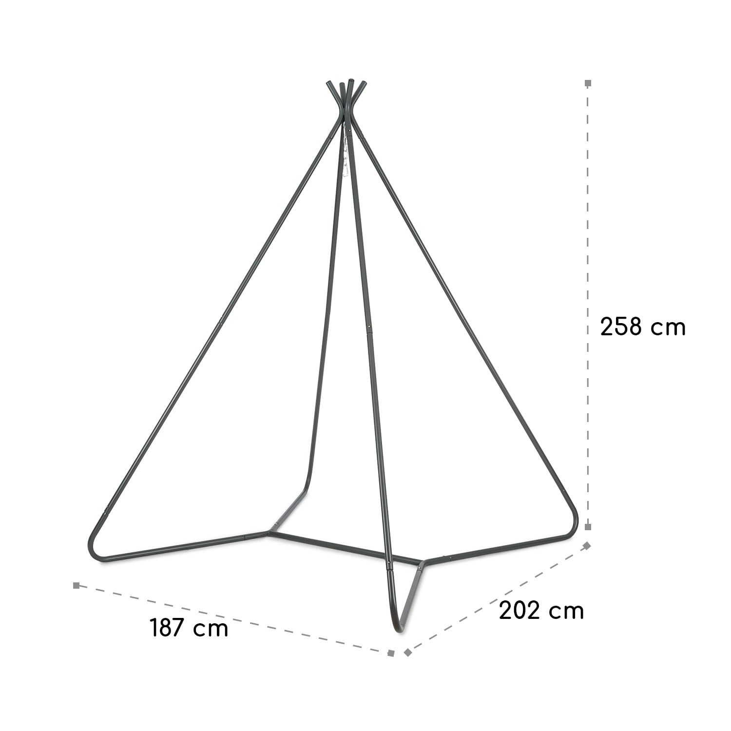 Ischia, okvir, 187 x 258 x 202 cm (Š x V x D), čelik, siva