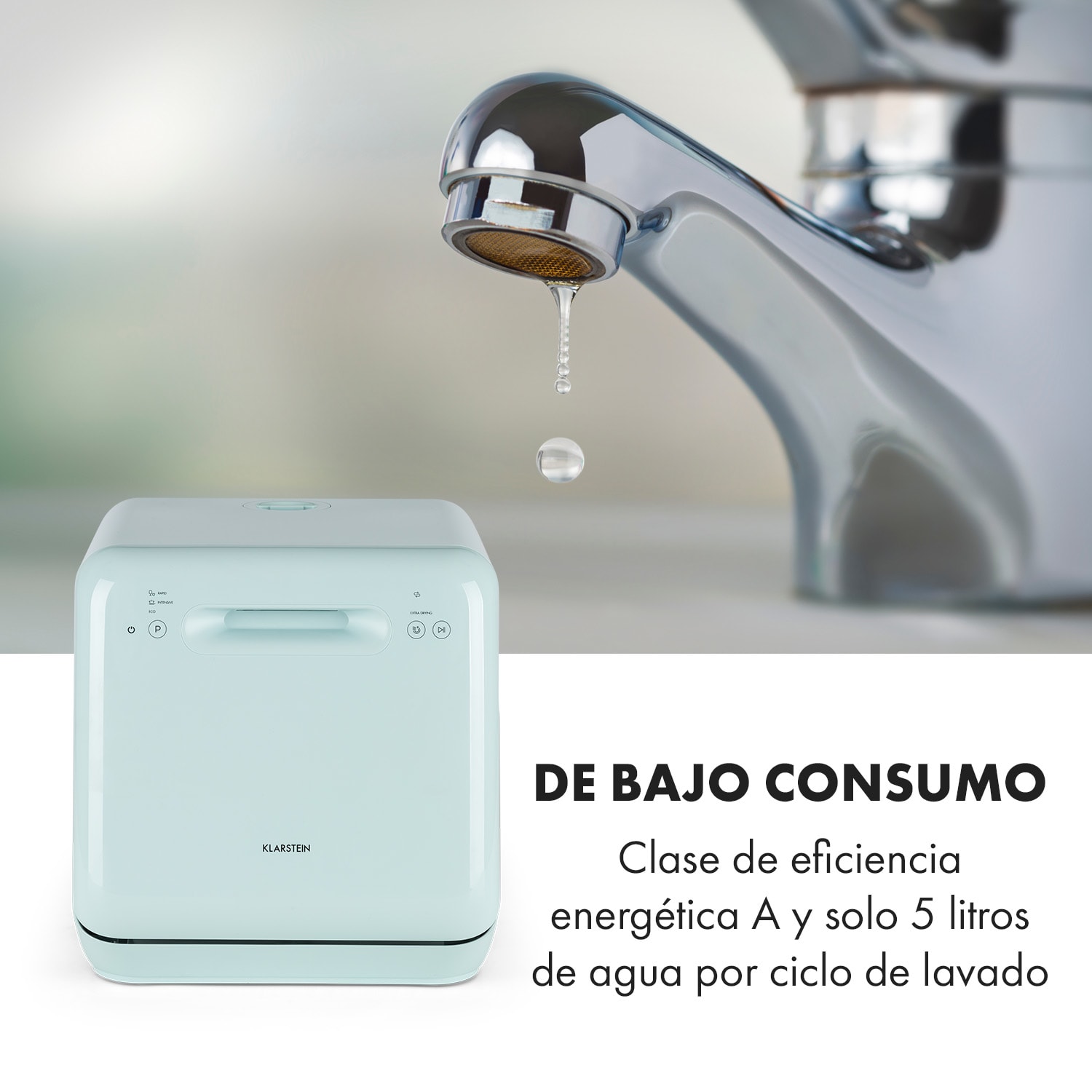 Lavavajillas Aquatica de libre instalación 2 cubiertos 860W Verde