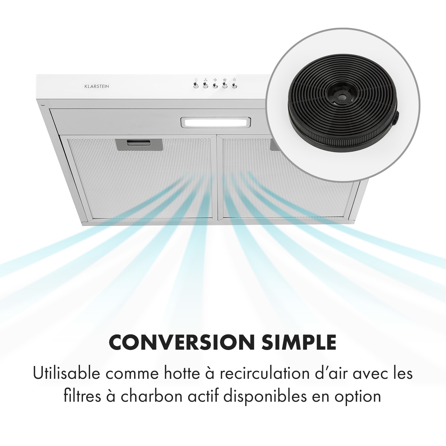 Contempo Hotte  aspirante visière 60 cm 175 m³ / h LED inox blanc Blanc
