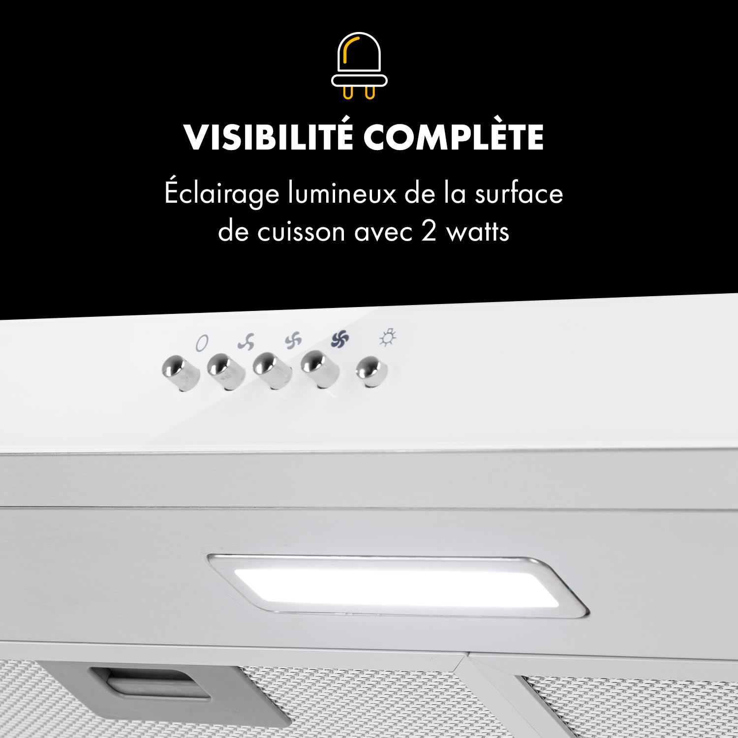 Contempo Hotte  aspirante visière 60 cm 175 m³ / h LED inox blanc Blanc