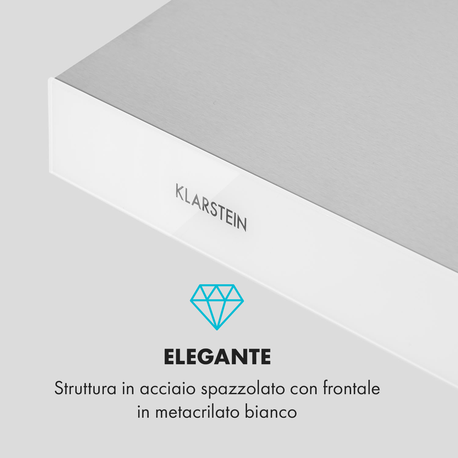 Contempo cappa aspirante sottopensile 60cm 175m³/h LED acciaio inox bianco Bianco