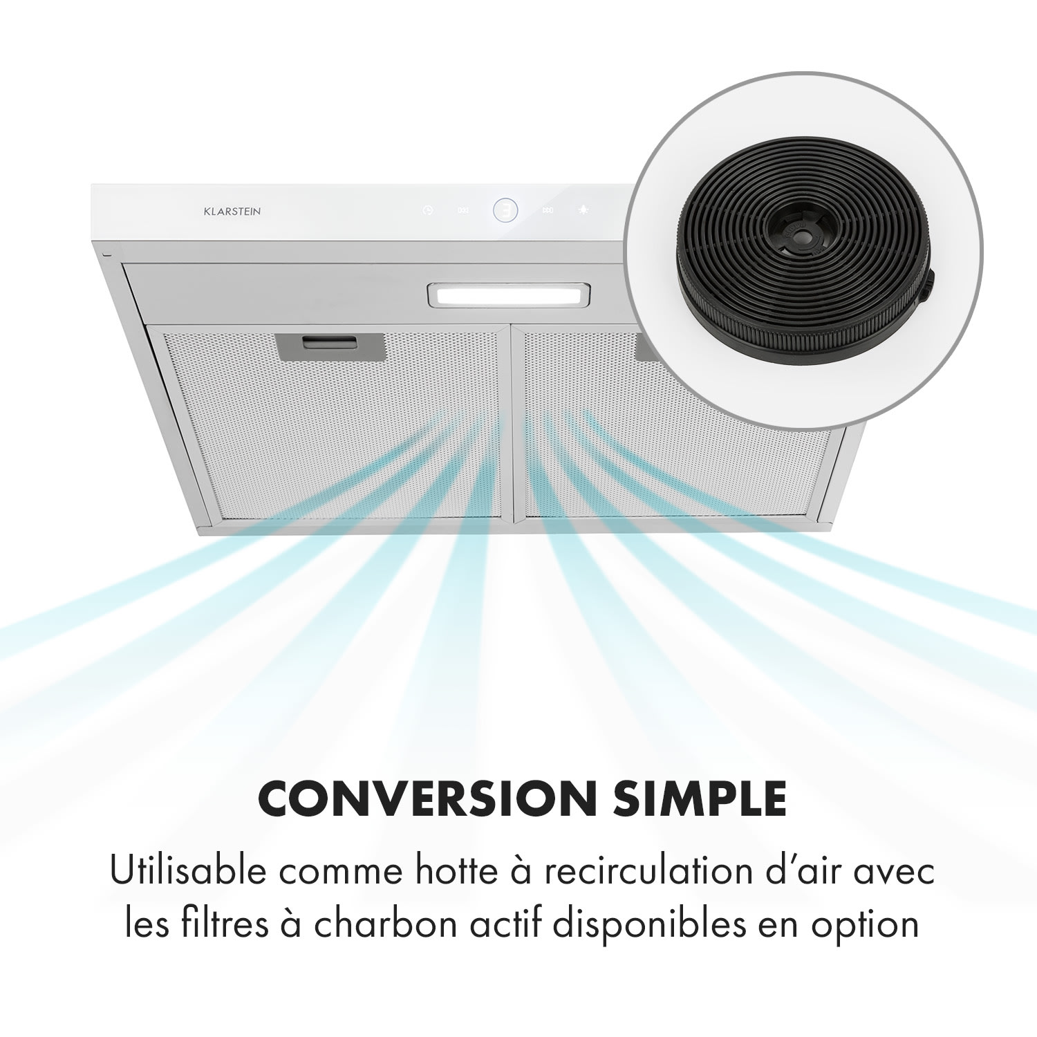 Contempo Neo afzuigkap voor onderbouw 60 cm 175 m³/h led rvs acryl wit 