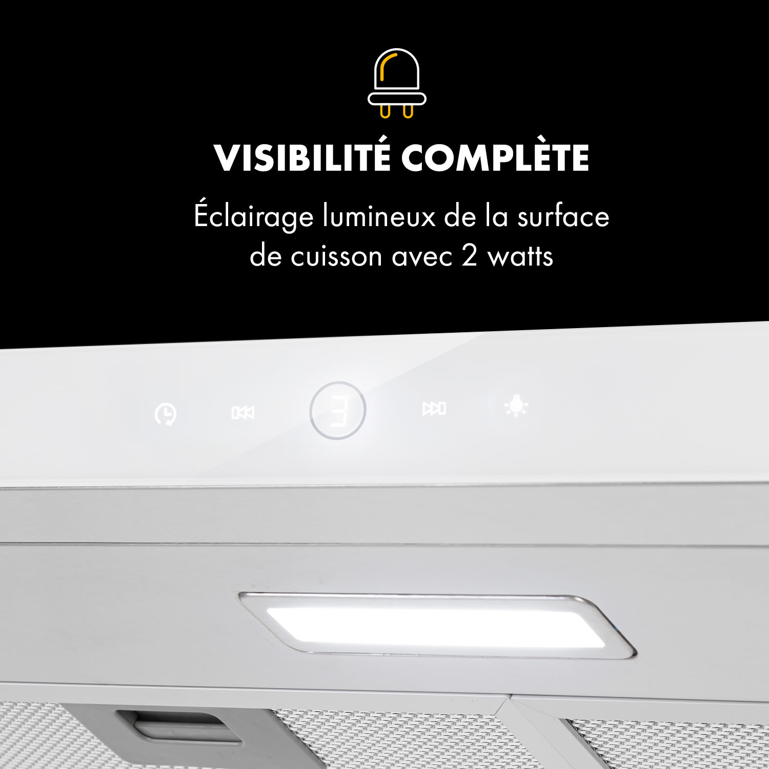Contempo Neo afzuigkap voor onderbouw 60 cm 175 m³/h led rvs acryl wit 