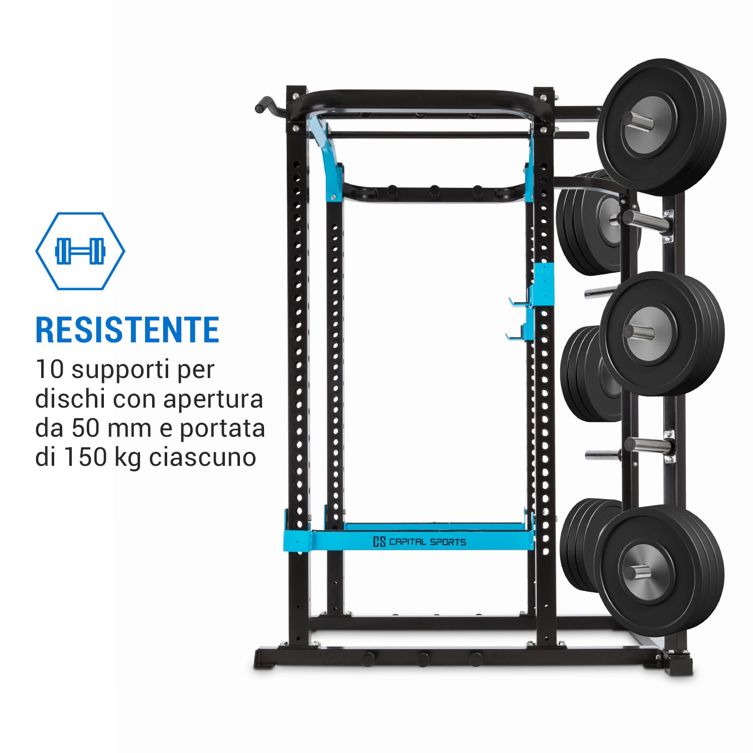 Amazor P Pro Rack Safety Spotter J-Cups Monkey Bar Acciaio Massiccio 