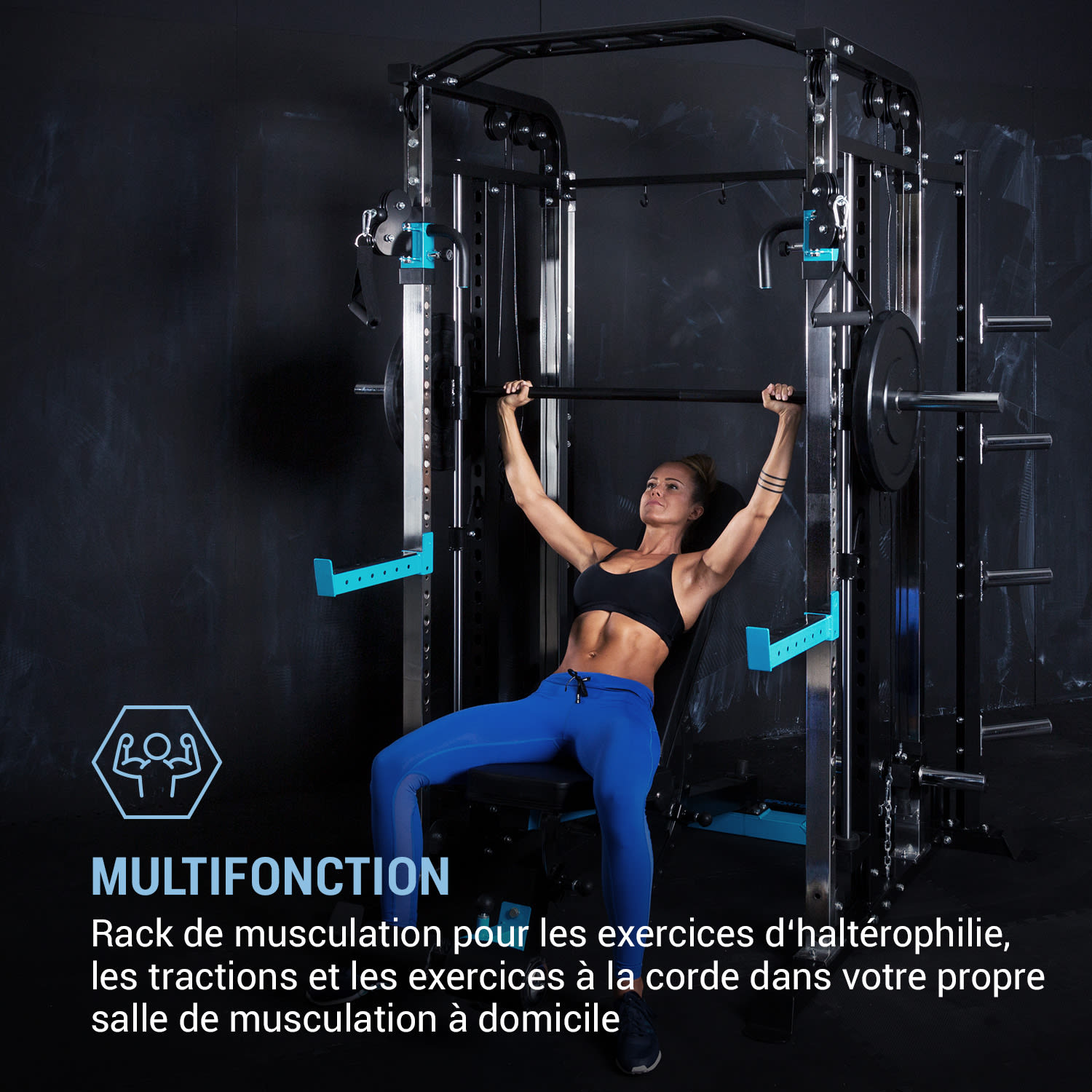 Amazor M MasterSmith Machine rack câble traction Safety Spotter 
