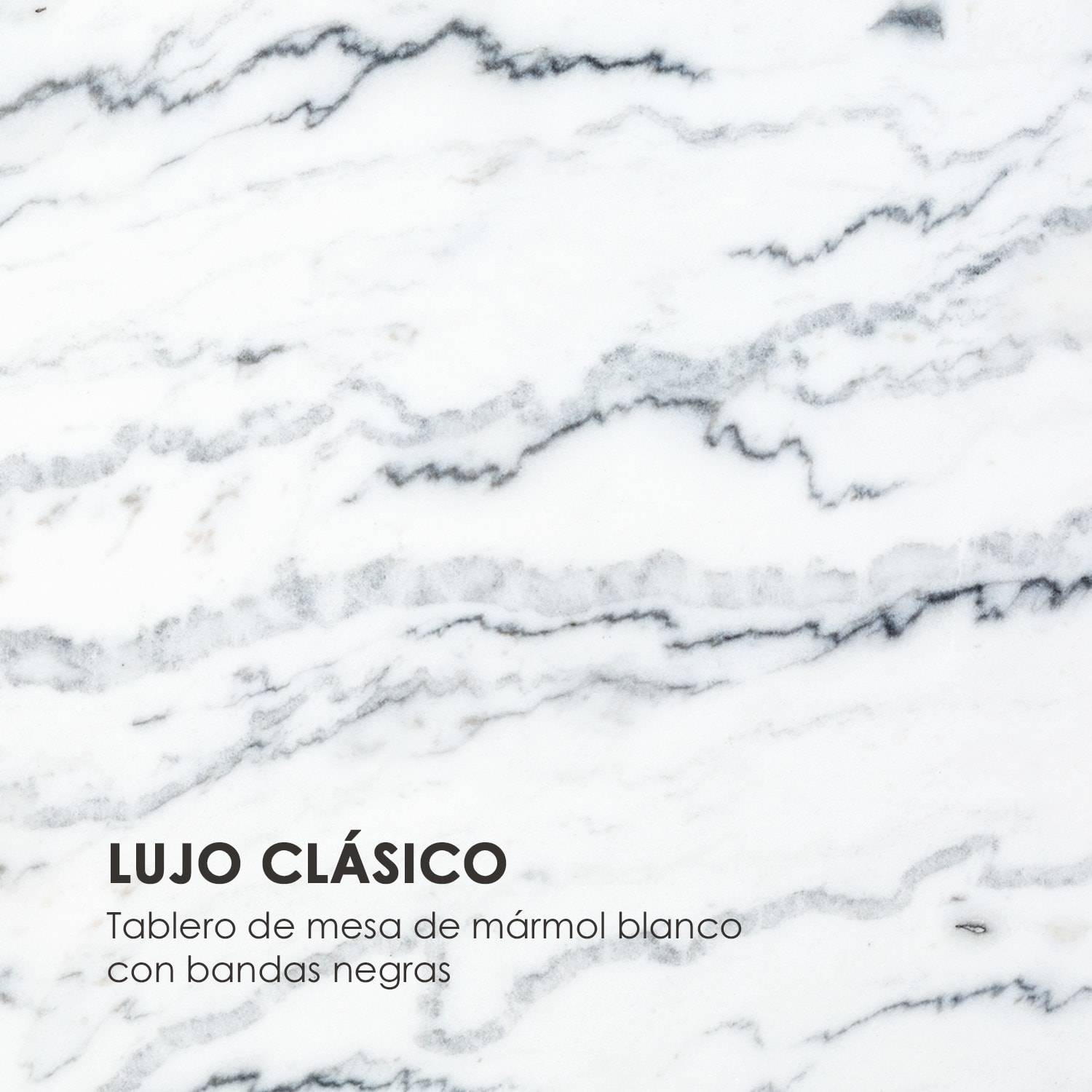 Volos T50 Mesa de centro 50x40x50 cm mármol para interiores y exteriores negro / blanco 