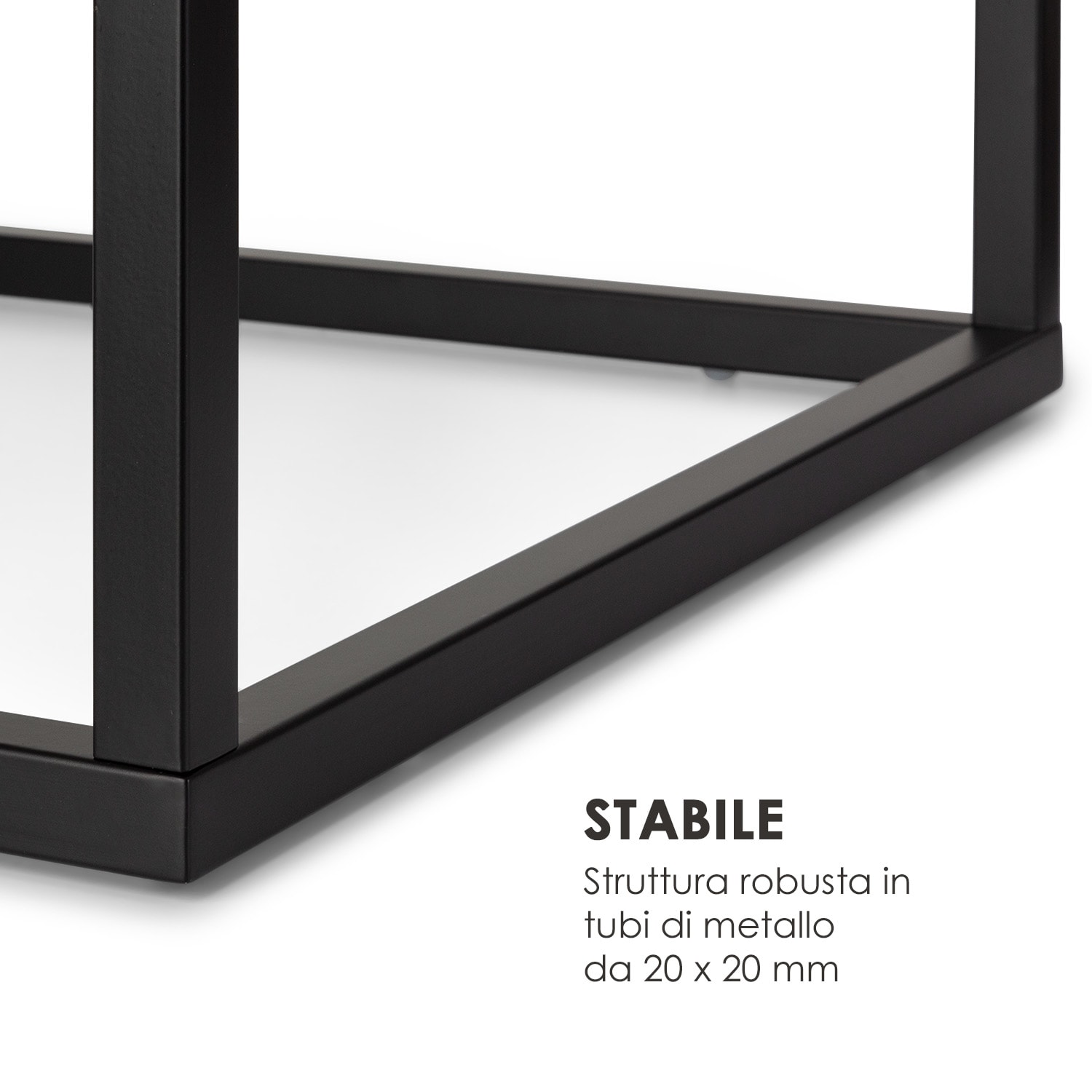 Volos T50 Tavolino 50x40x50 cm Marmo Indoor & Outdoor Nero/Bianco 
