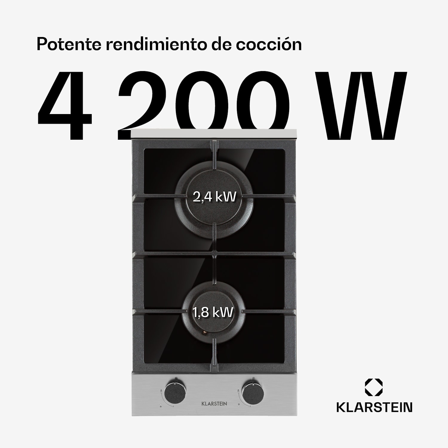 Alchemist Domino Cocina a gas 2 quemadores de aluminio vitroceramica 30 cm | 2 fogones | Plata