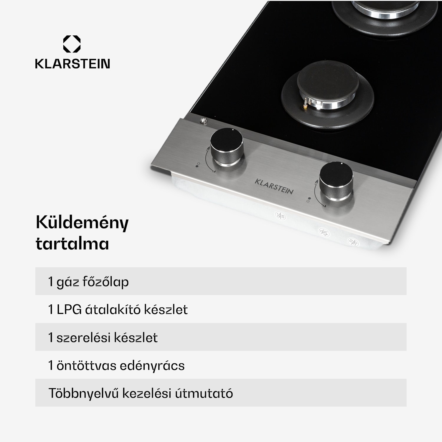 Alchemist Domino, gázfőzőlap, 2 alumínium égő, üvegkerámia 