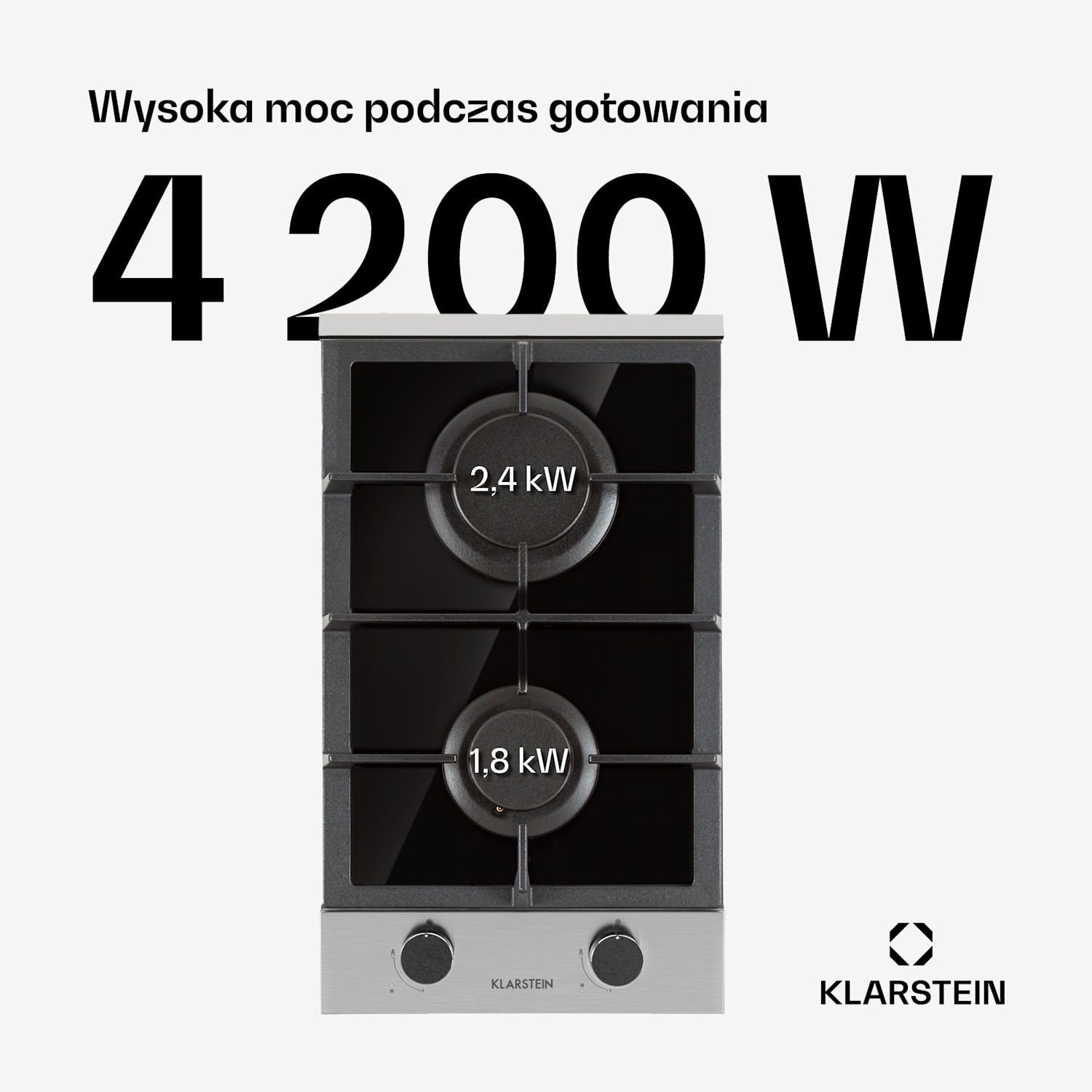 Alchemist Domino, płyta gazowa, 2 palniki aluminiowe, szkło ceramiczne 30 cm | 2 palniki | Srebrny