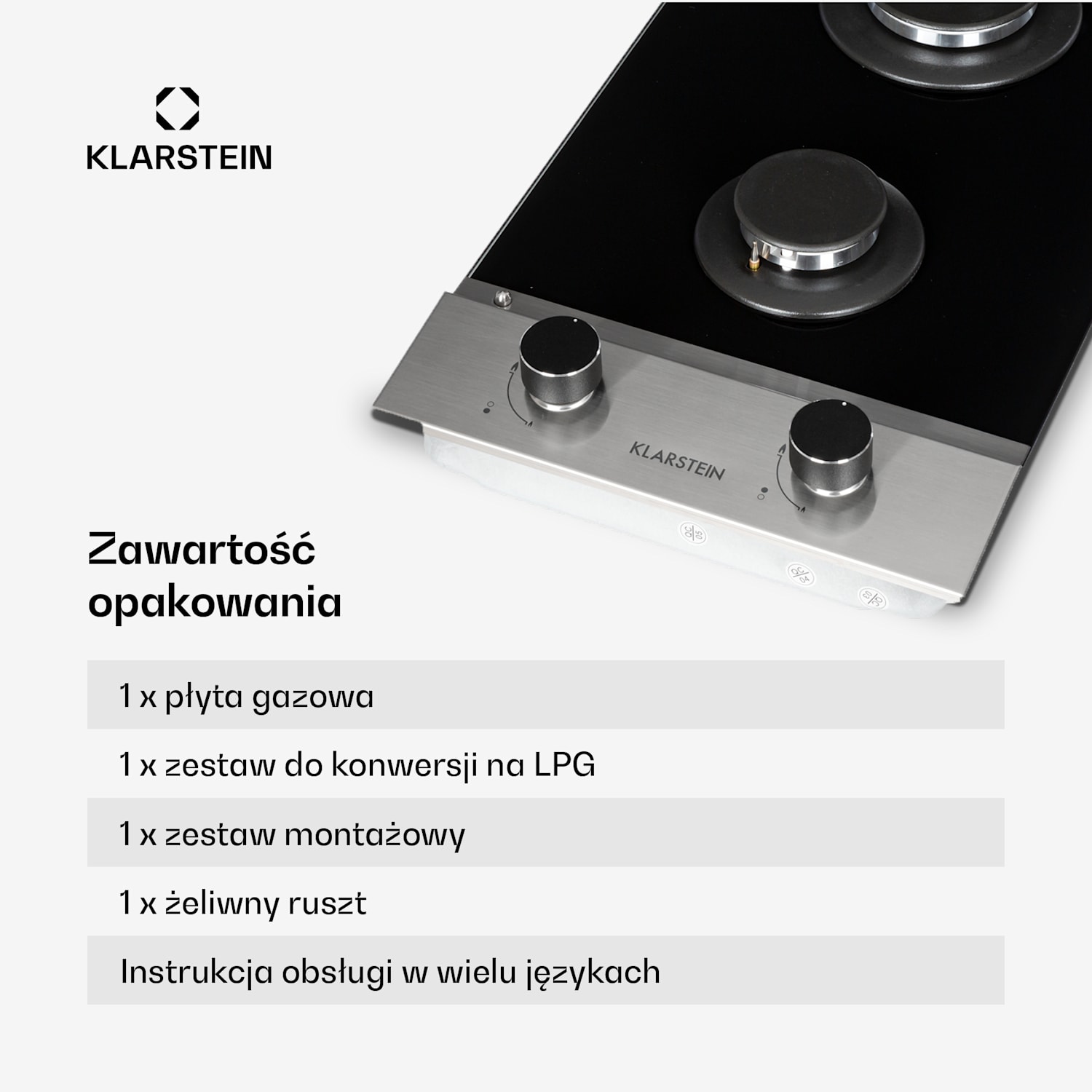 Alchemist Domino, płyta gazowa, 2 palniki aluminiowe, szkło ceramiczne 30 cm | 2 palniki | Srebrny