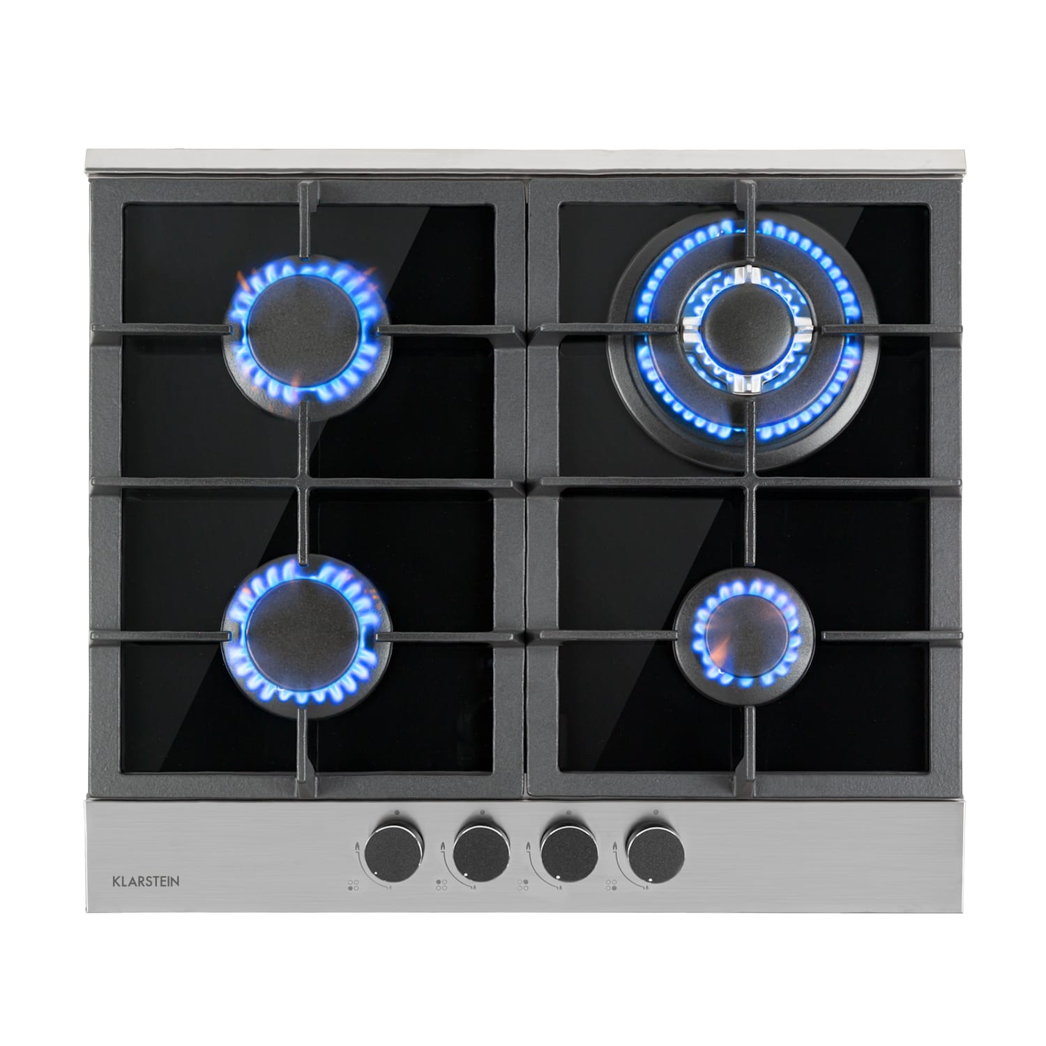 Alchemist Cocina de gas de 4 zonas Quemador de aluminio Vitrocerámica Negra 