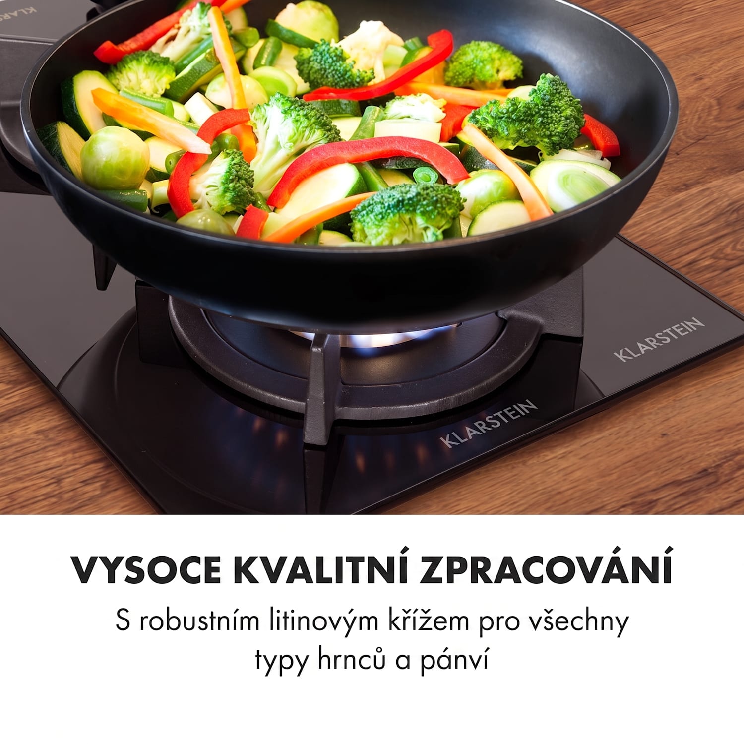 Goldflame Domino, plynová varná deska, 2 mosazné hořáky, sklokeramika 30 cm | 2 hořáky | Černá