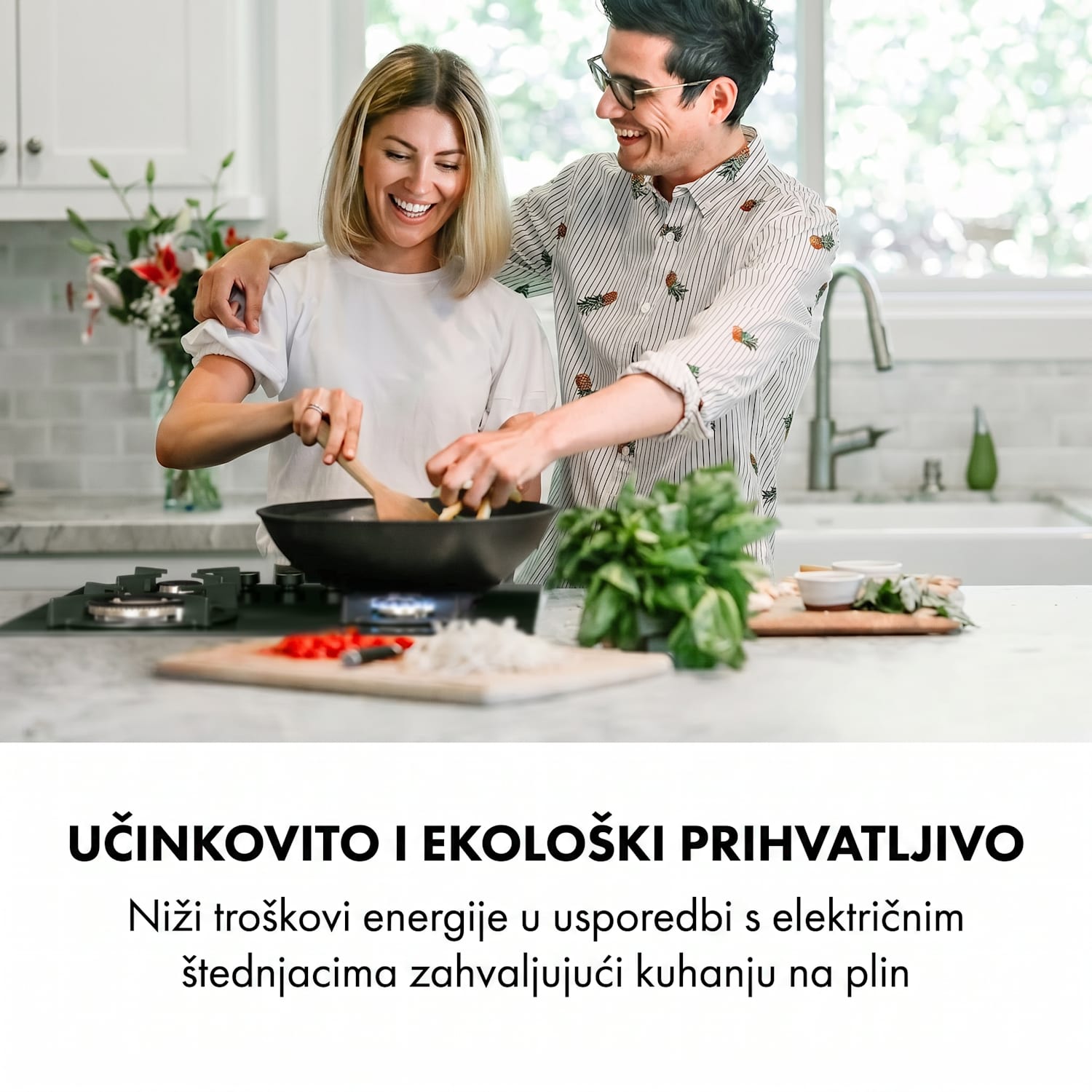 Goldflame 4, plinska ploča za kuhanje, 4 mjedena plamenika, staklokeramička, crna 60 cm s prednjim upravljanjem | 4 plamenika | Crna