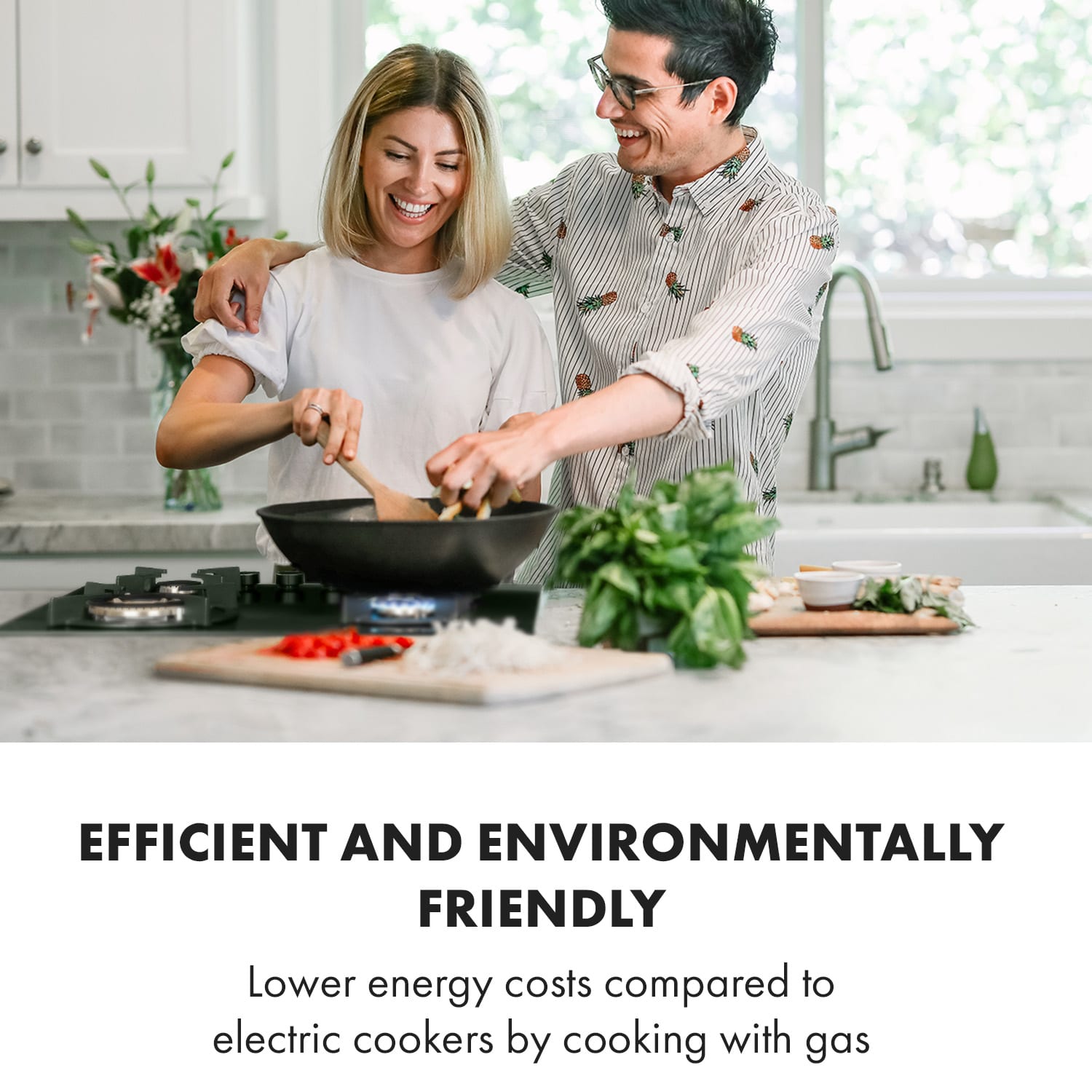 Goldflame 4, plită pe gaz, 4 arzătoare din aramă, ceramică din sticlă, negru 60 cm cu control frontal | 4 arzatoare | Negru