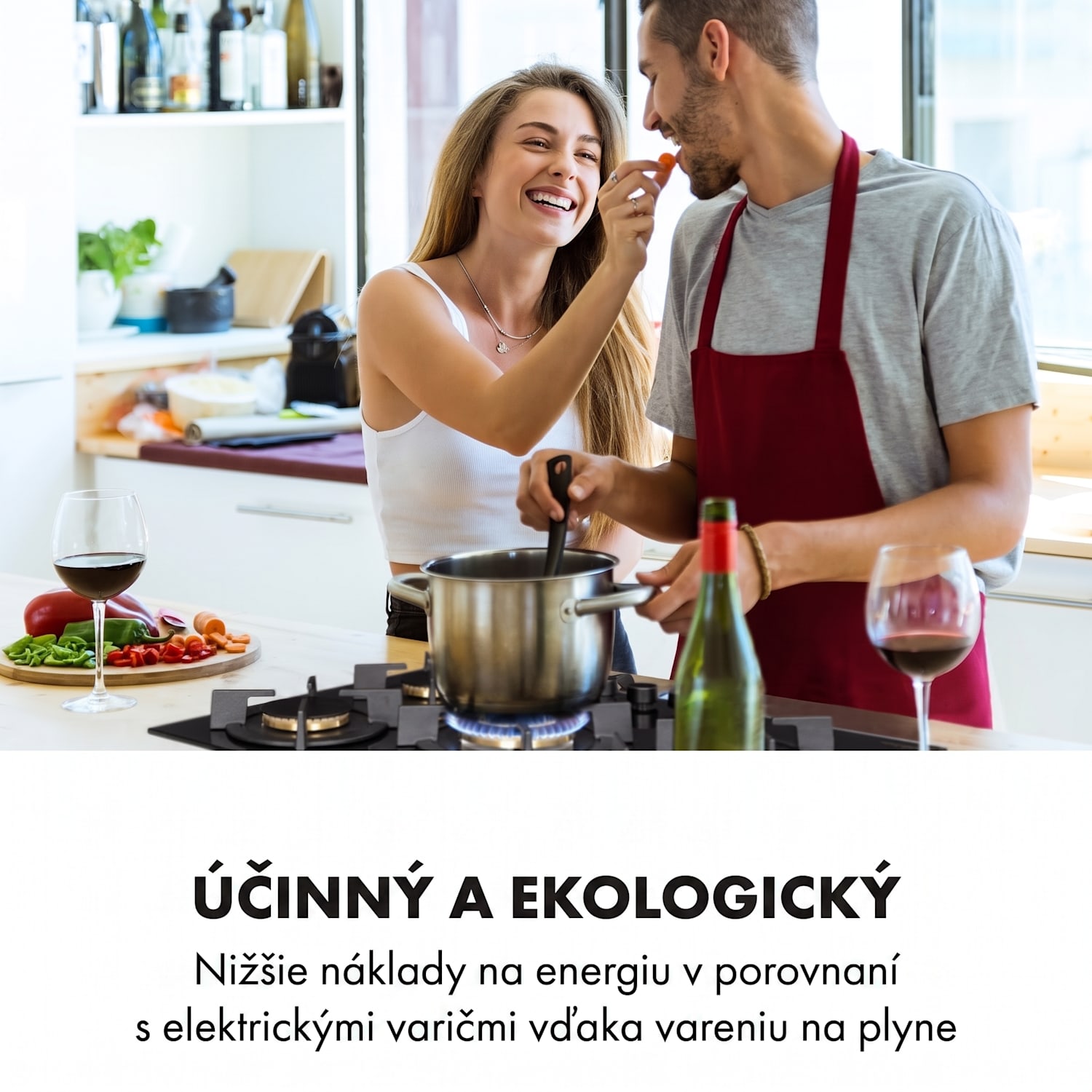 Goldflame 5, plynová varná doska, 5 mosadzné horáky, sklokeramika 70 cm | 5 horákov | Čierna