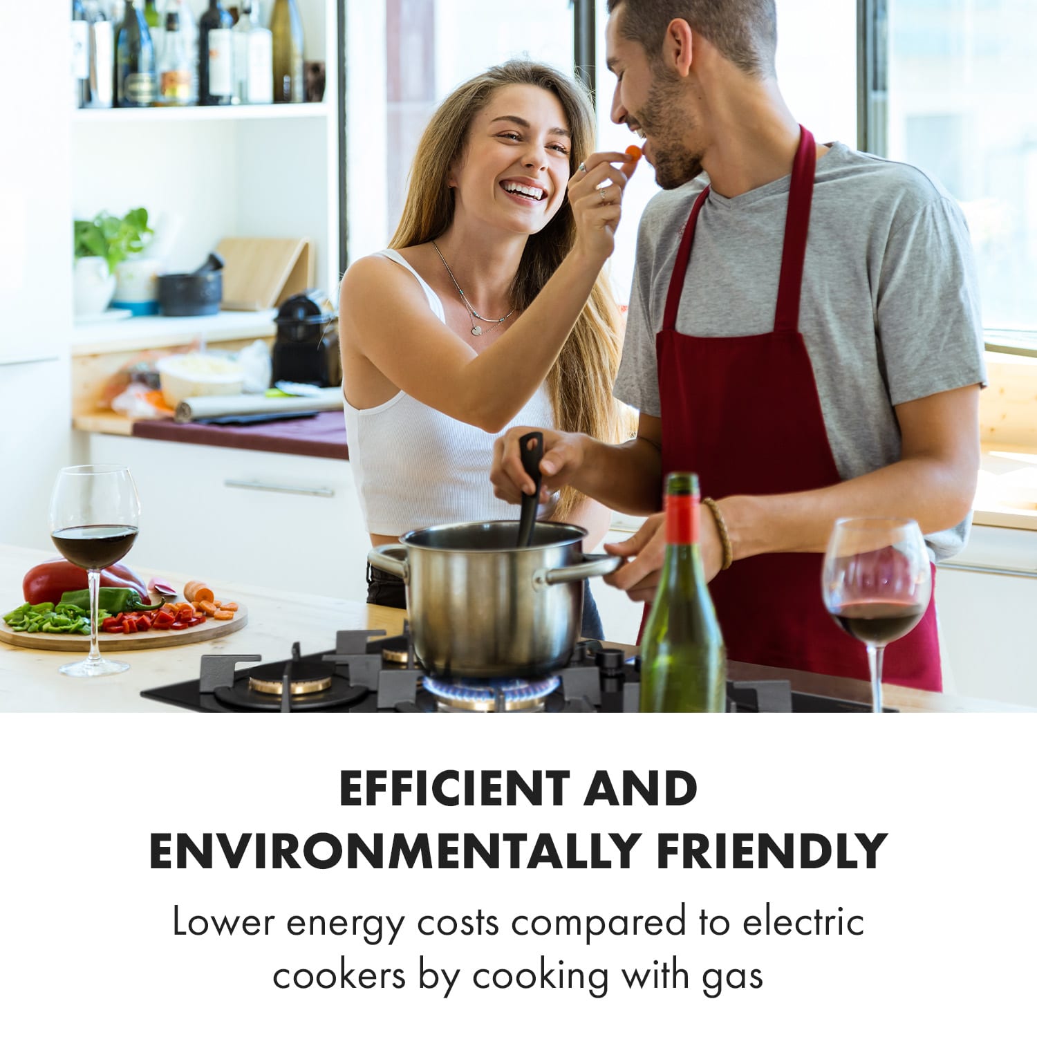 Goldflame 5, plită pe gaz, 5 arzătoare din aramă, ceramică din sticlă, negru 70 cm | 5 arzatoare | Negru