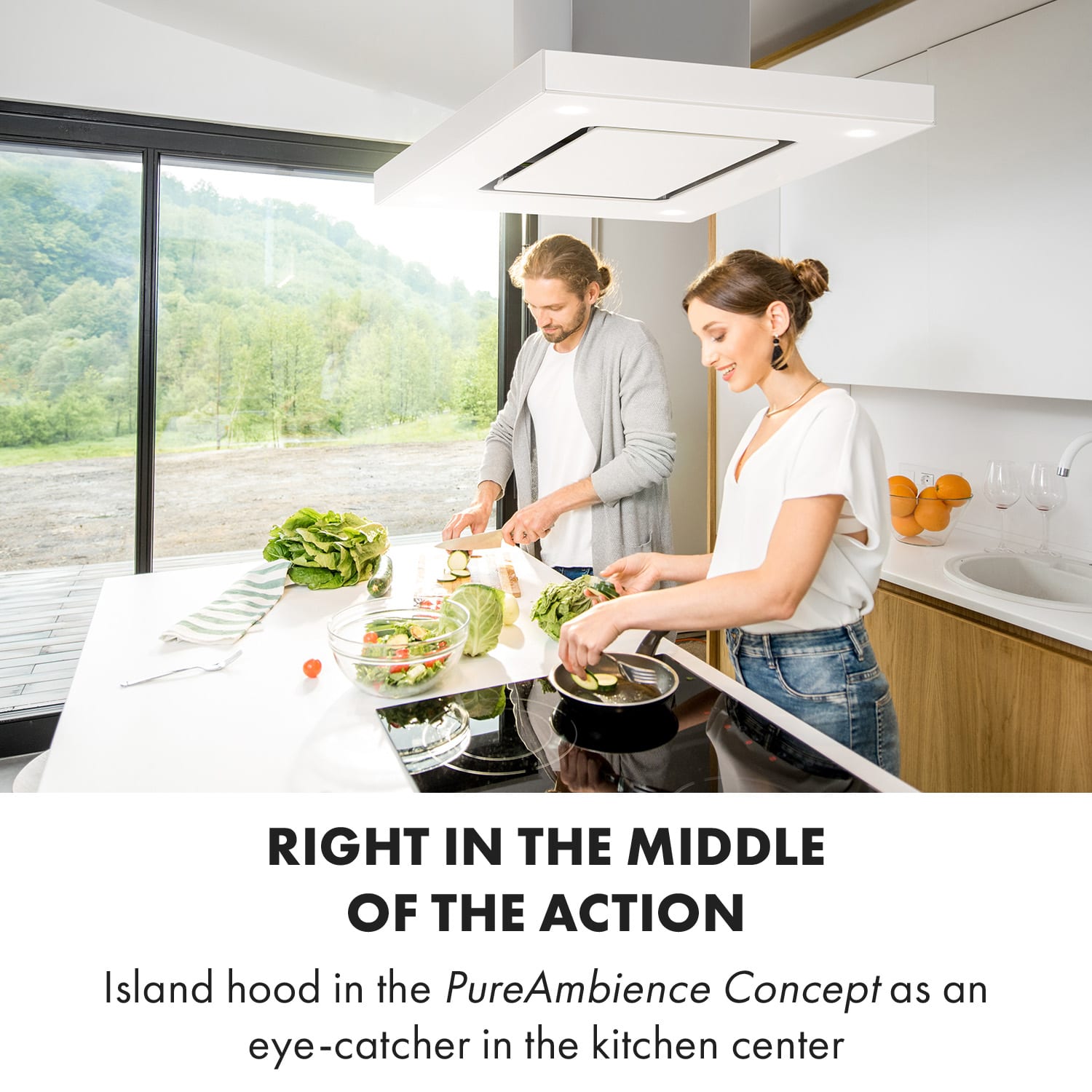 Valeria Inselhaube 90cm 650m³/h Touch EEC A LED Glas Edelstahl 