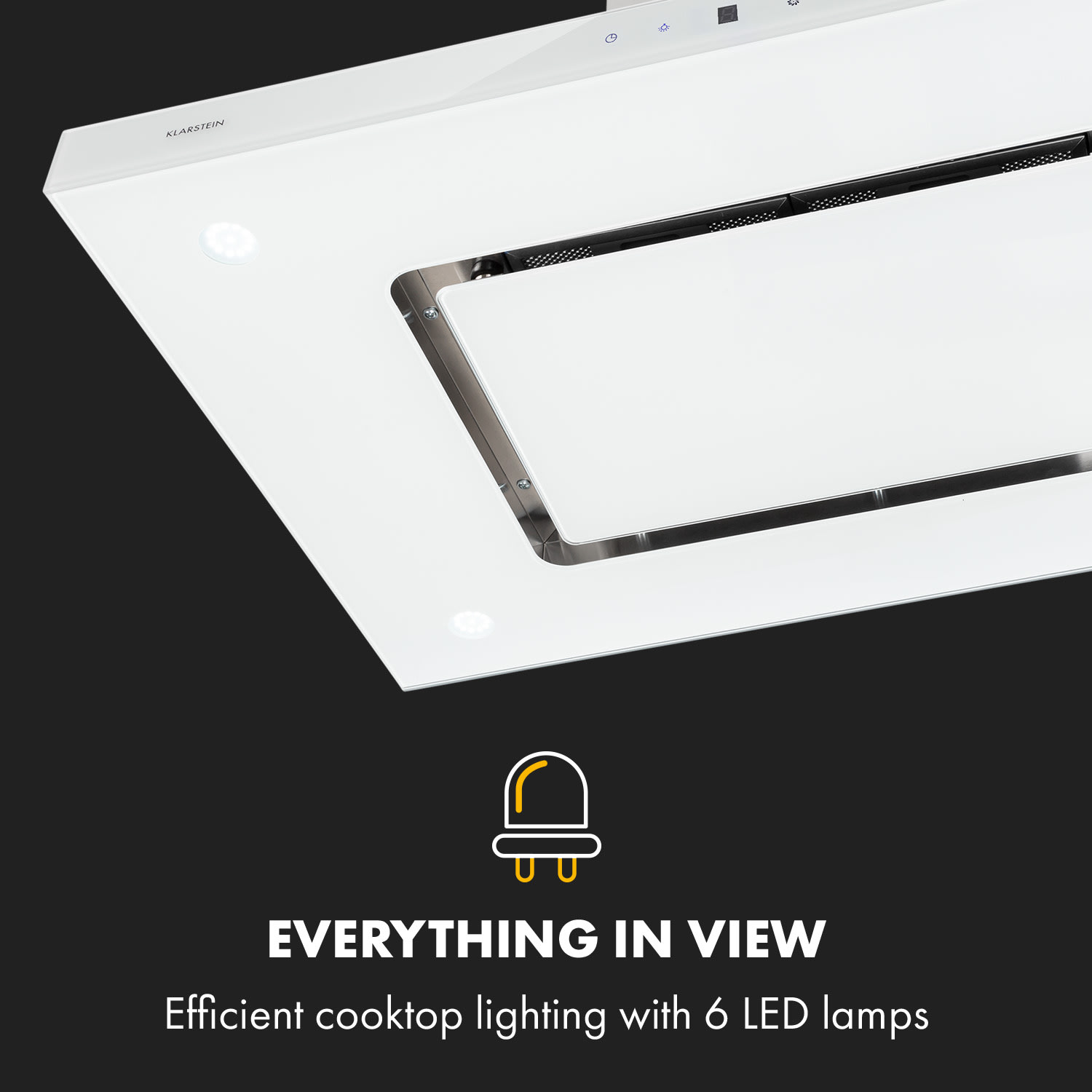 Valeria Inselhaube 90cm 650m³/h Touch EEC A LED Glas Edelstahl 