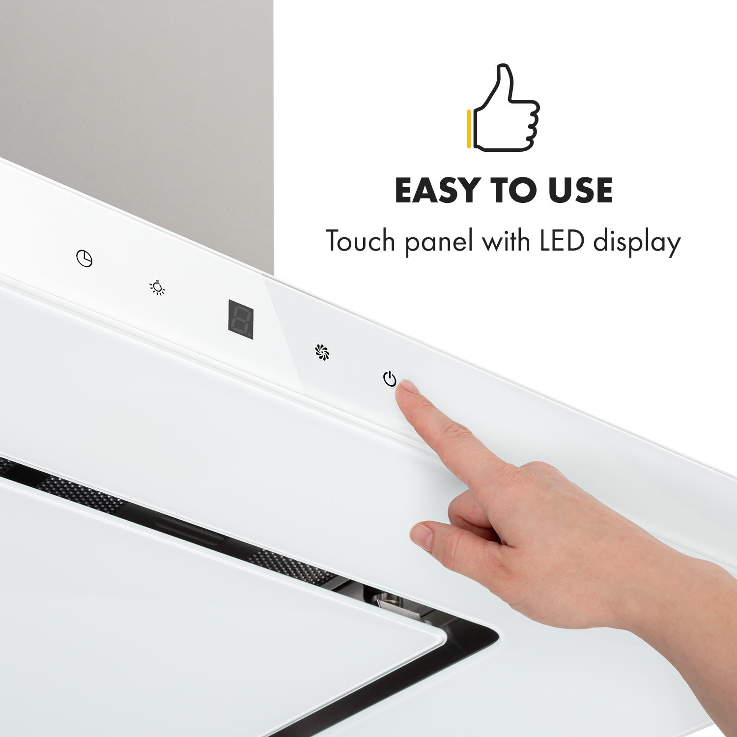 Valeria Inselhaube 90cm 650m³/h Touch EEC A LED Glas Edelstahl 