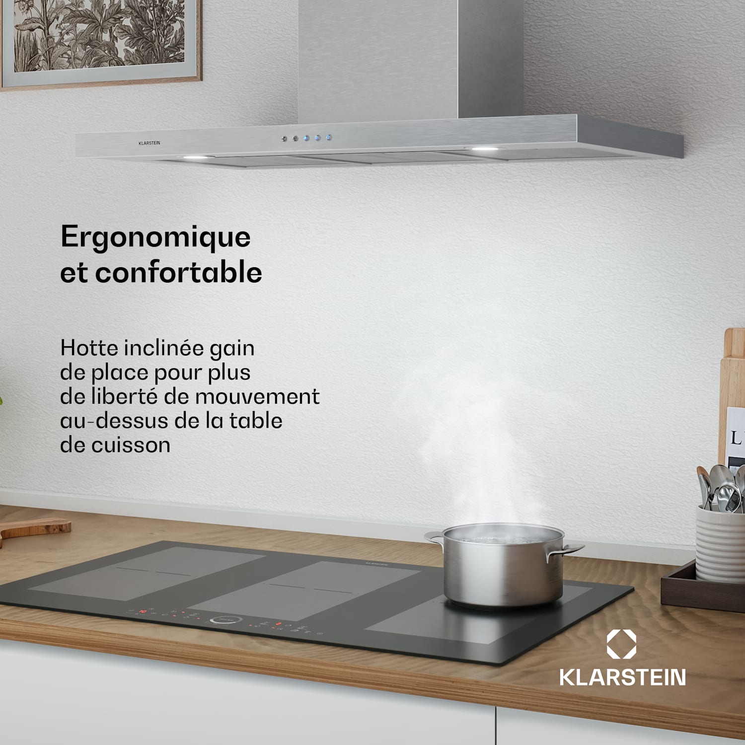 Limelight Hotte murale aspirante 90cm 600 m³/h A++ inox argent 