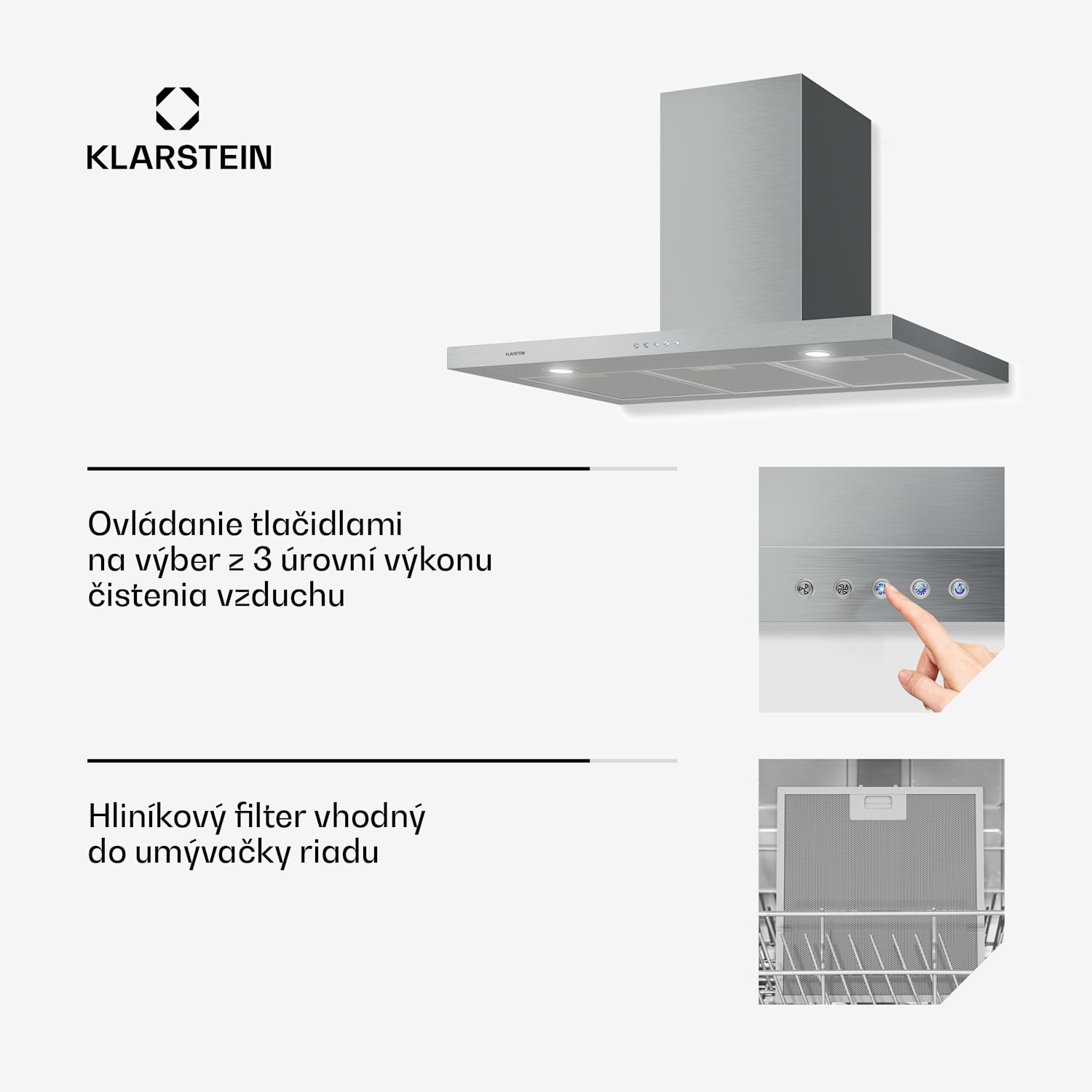 Limelight, digestor, 90 cm, nástenný, 600 m³/h, strieborný 90 cm | Nehrdzavejúca oceľ