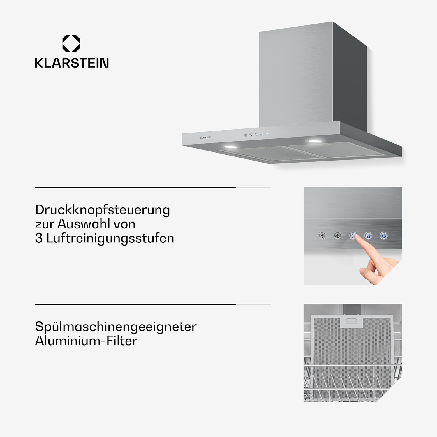 Limelight Dunstabzugshaube 60cm Wandhaube 600m³/h Edelstahl 