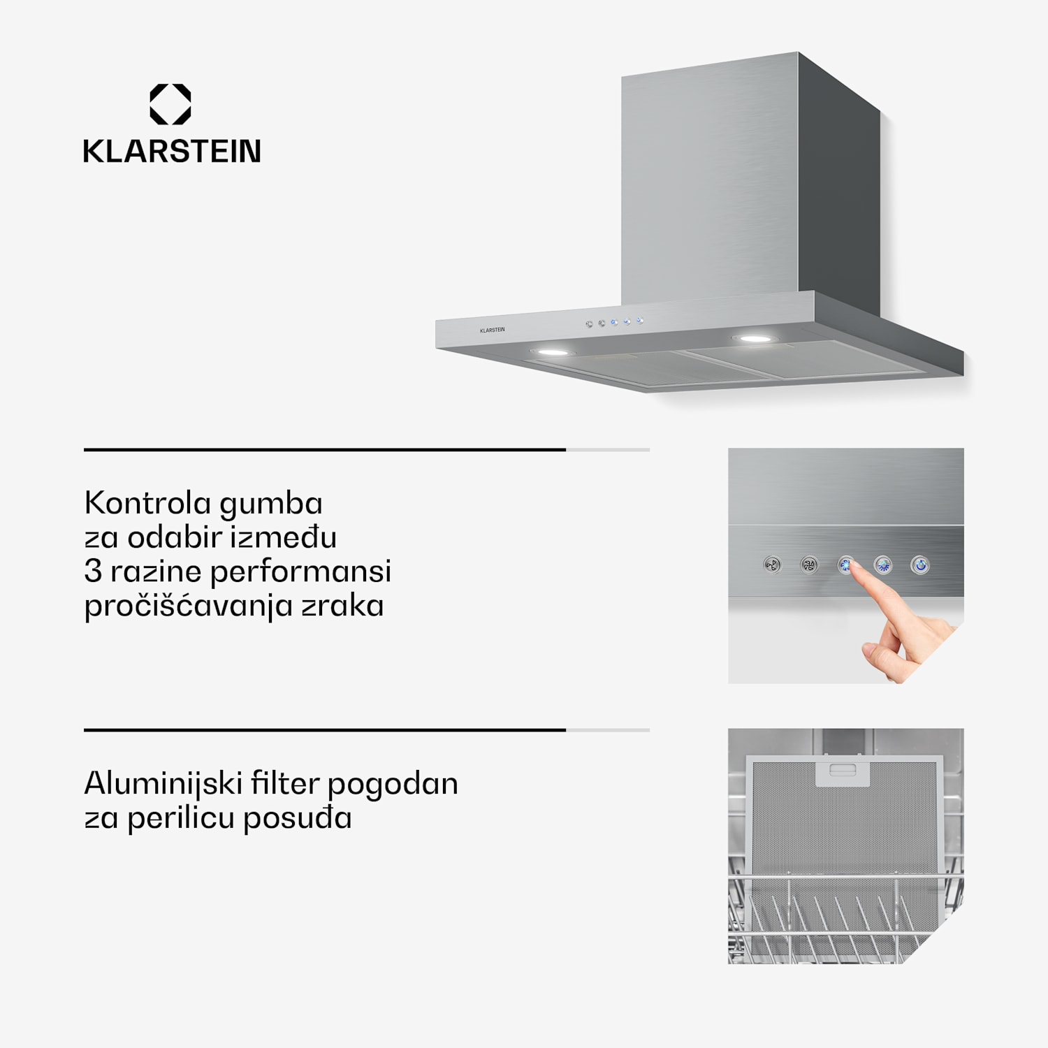 Limelight, napa, 60 cm, zidna napa, 600 m³ / h, nehrđajući čelik 