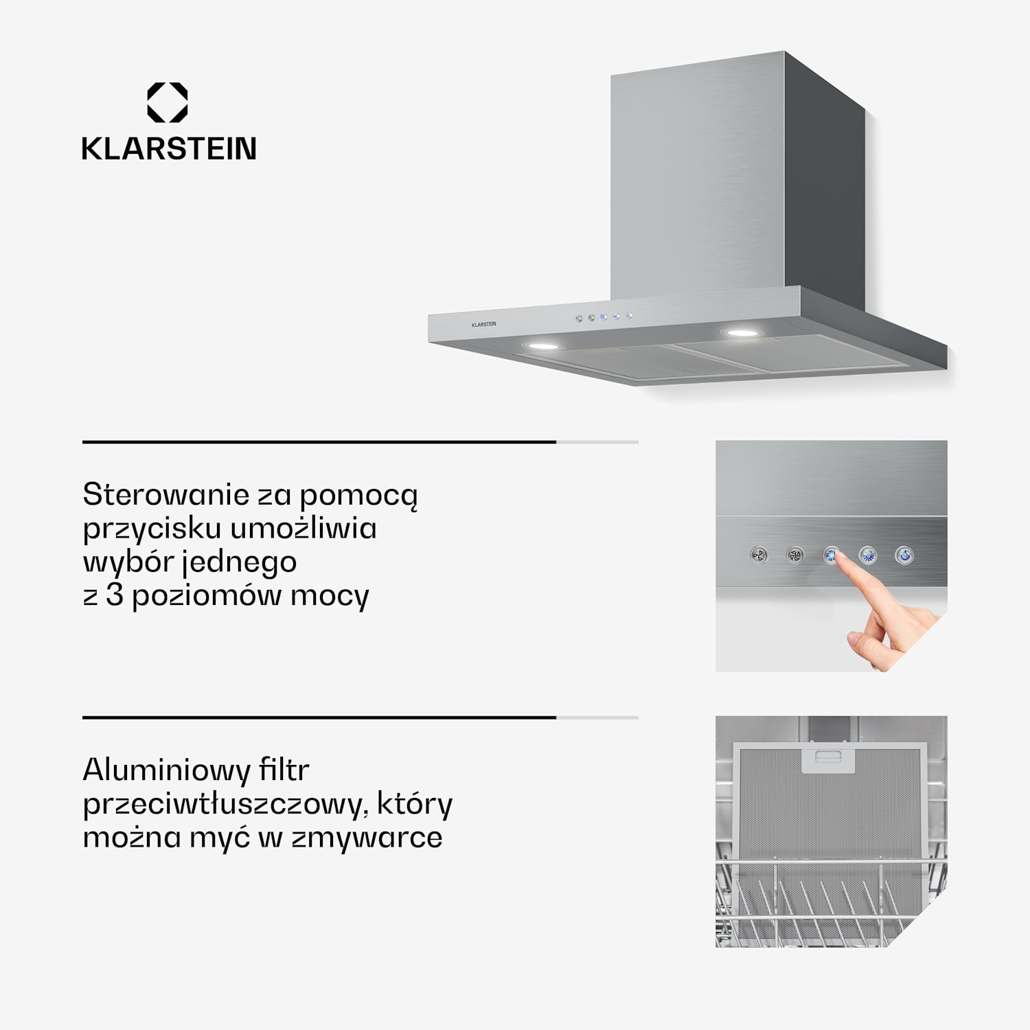 Limelight, okap kuchenny przyścienny, 60 cm, 600 m³/h, stal szlachetna 60 cm | Stal nierdzewna