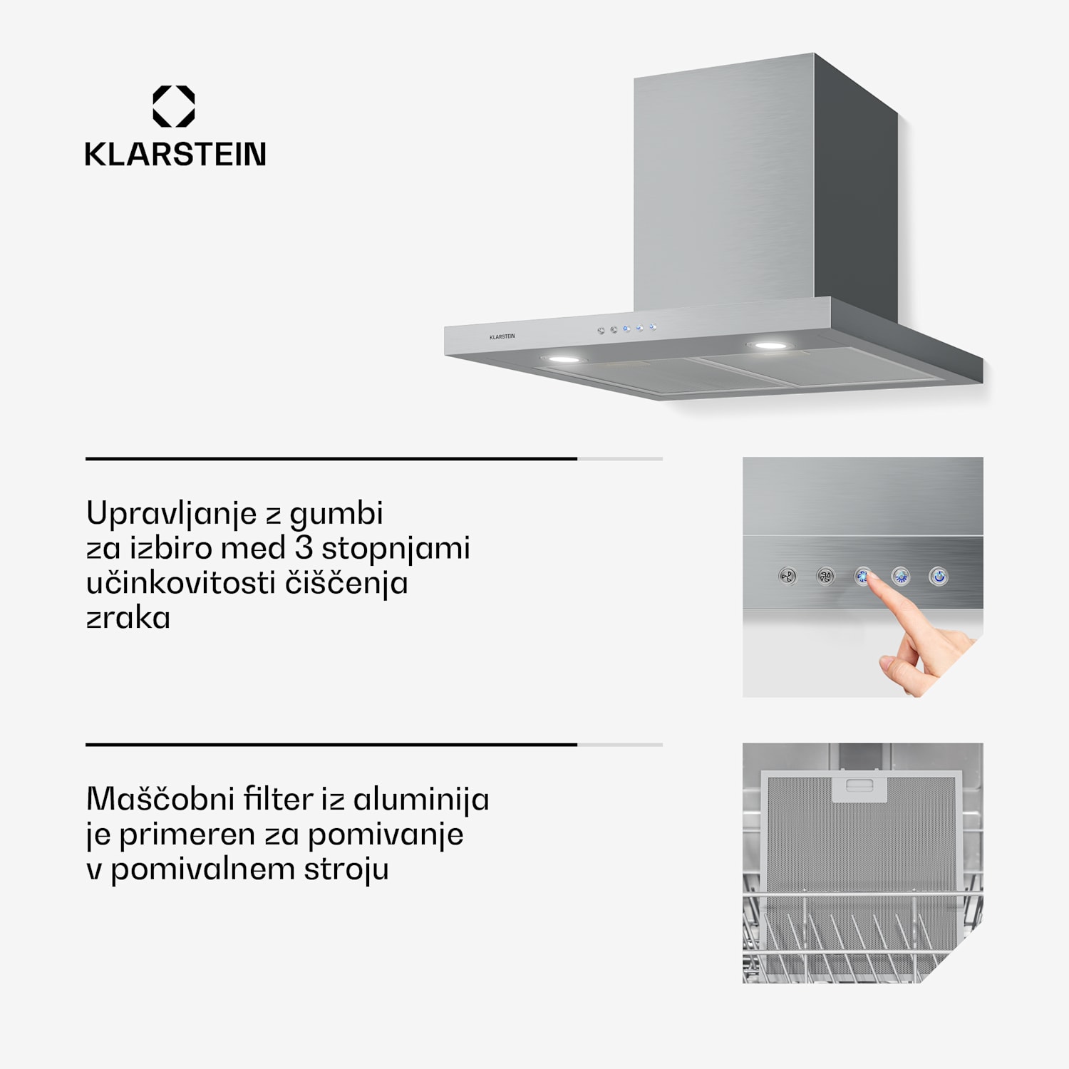 Limelight, kuhinjska napa, 60 cm, stenska napa, 600 m³ / h, nerjaveče jeklo 60 cm | Nerjaveče jeklo