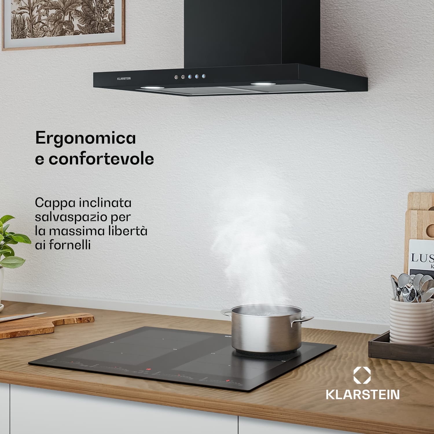 Limelight cappa aspirante 60cm cappa a parete 600m³/h nero 60 cm | Nero