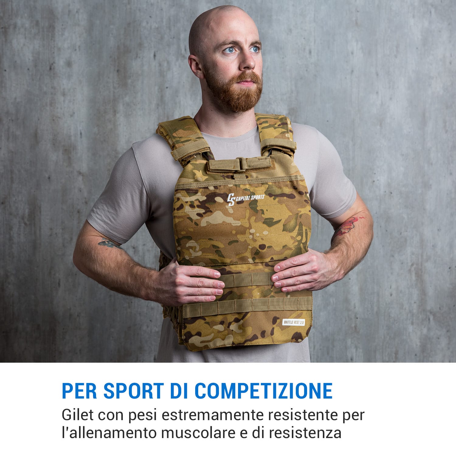 Battlevest 2.0 gilet zavorrato 2x2 pesi 5,75 & 8,75lb camo Incluse 4 piastre di peso | Multi